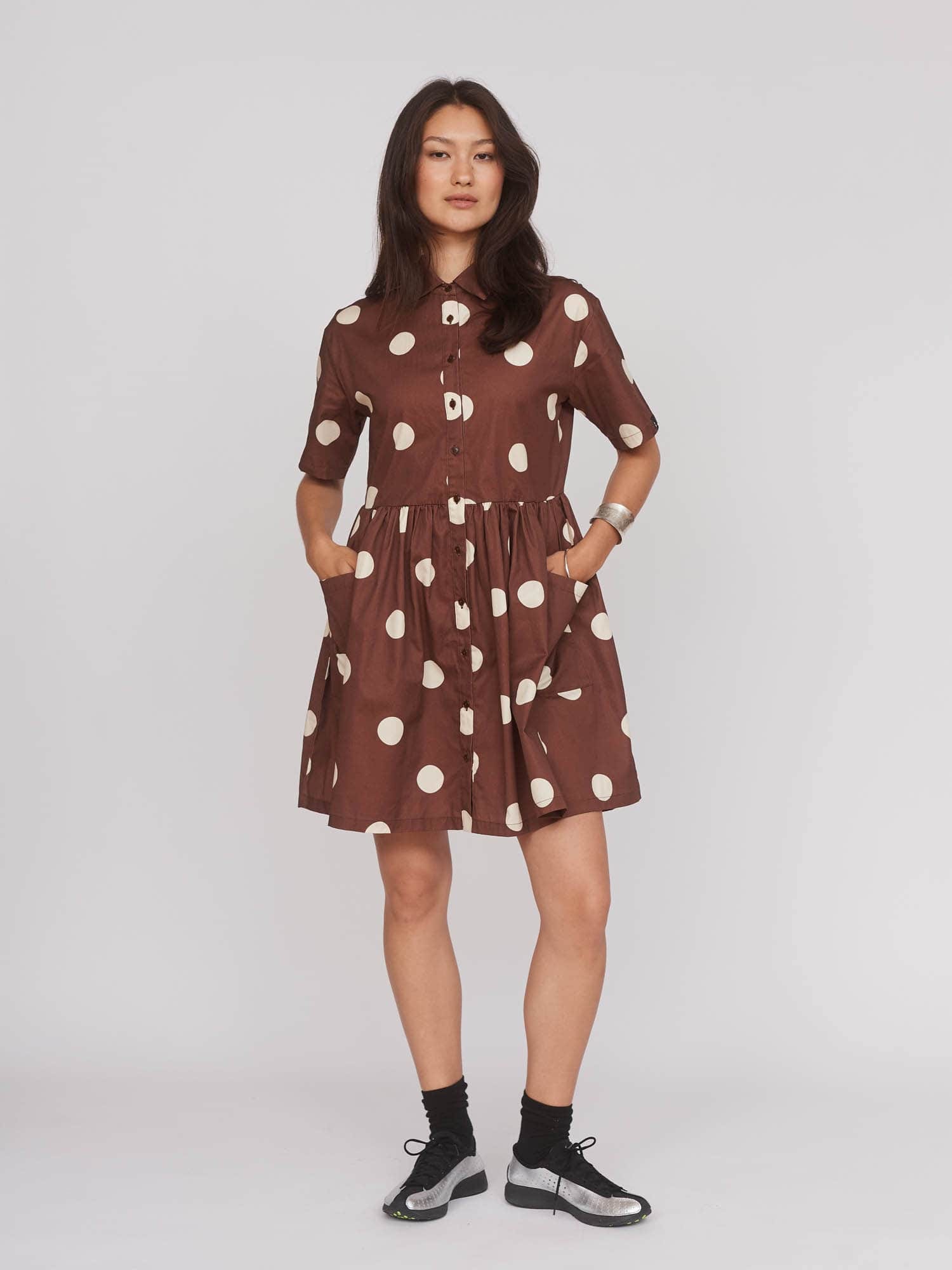 Lazy Oaf Polka Dot Mini Shirt Dress