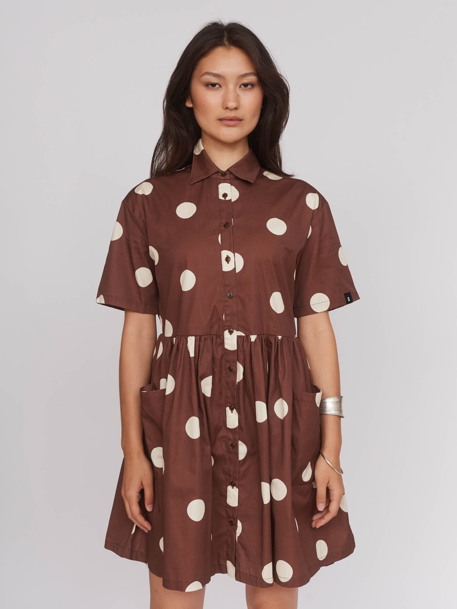Lazy Oaf Polka Dot Mini Shirt Dress