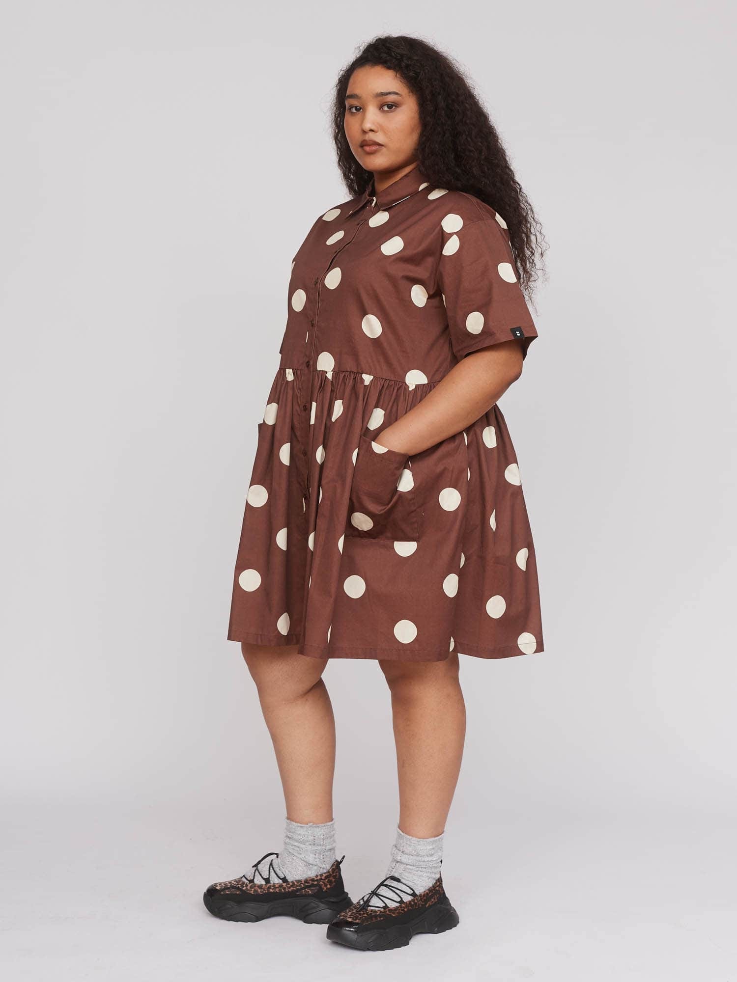 Lazy Oaf Polka Dot Mini Shirt Dress