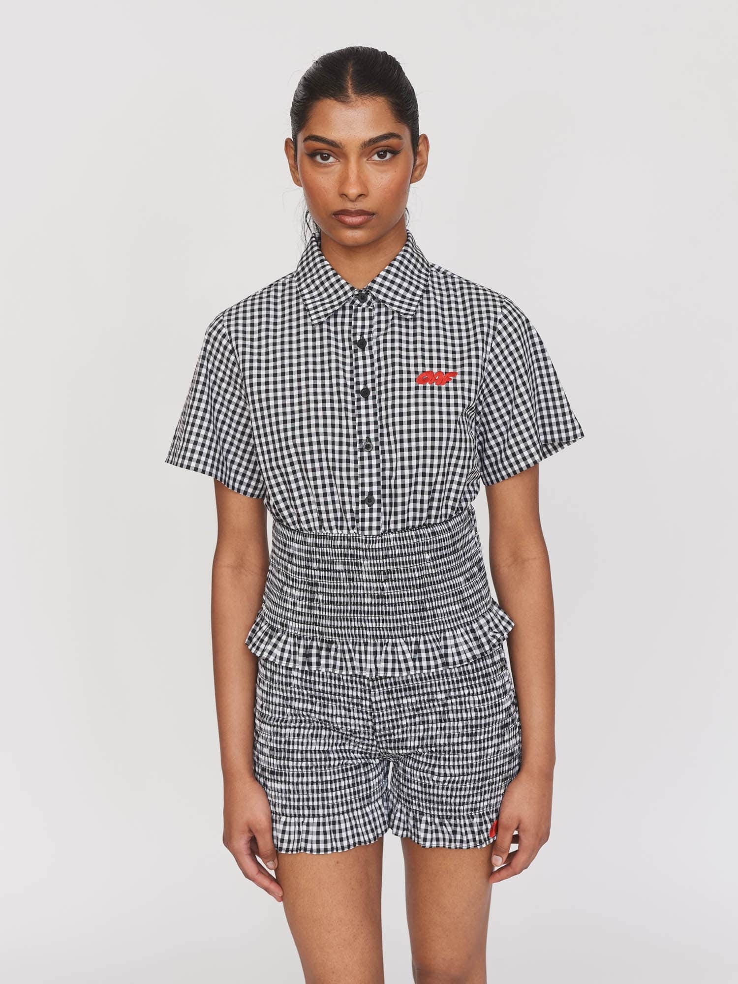 Lazy Oaf Gingham Shirred Shirt