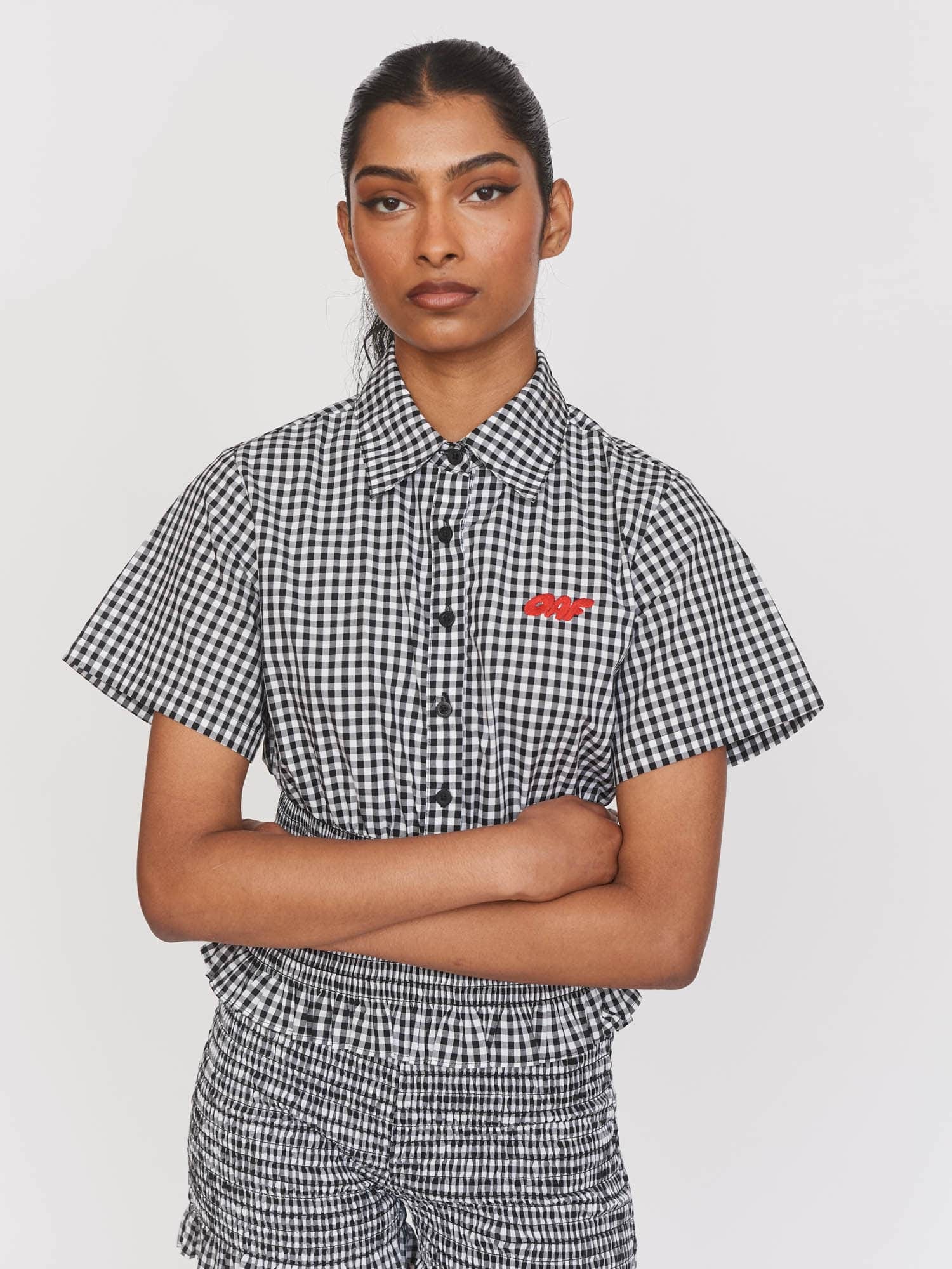 Lazy Oaf Gingham Shirred Shirt