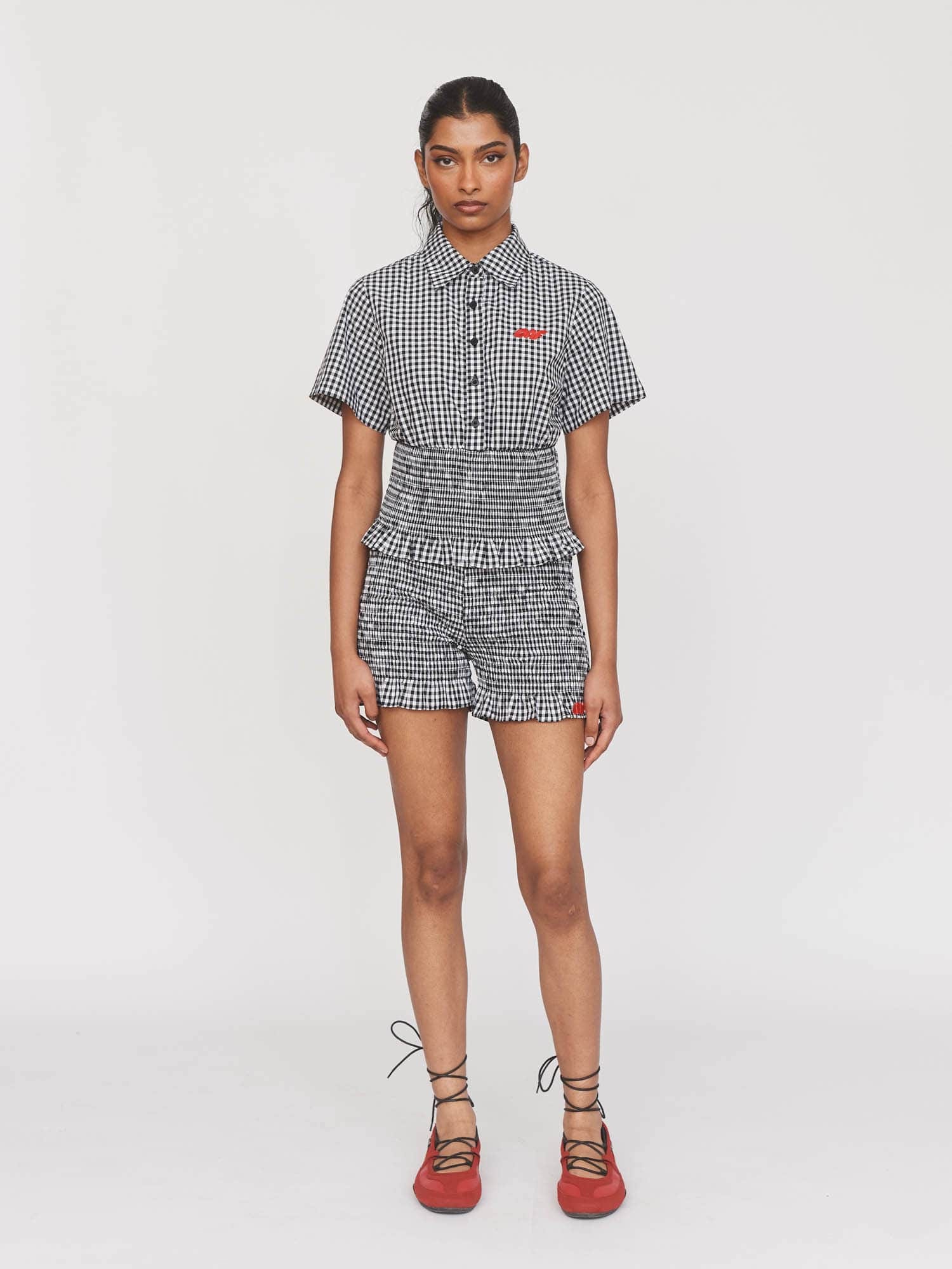 Lazy Oaf Gingham Shirred Shirt