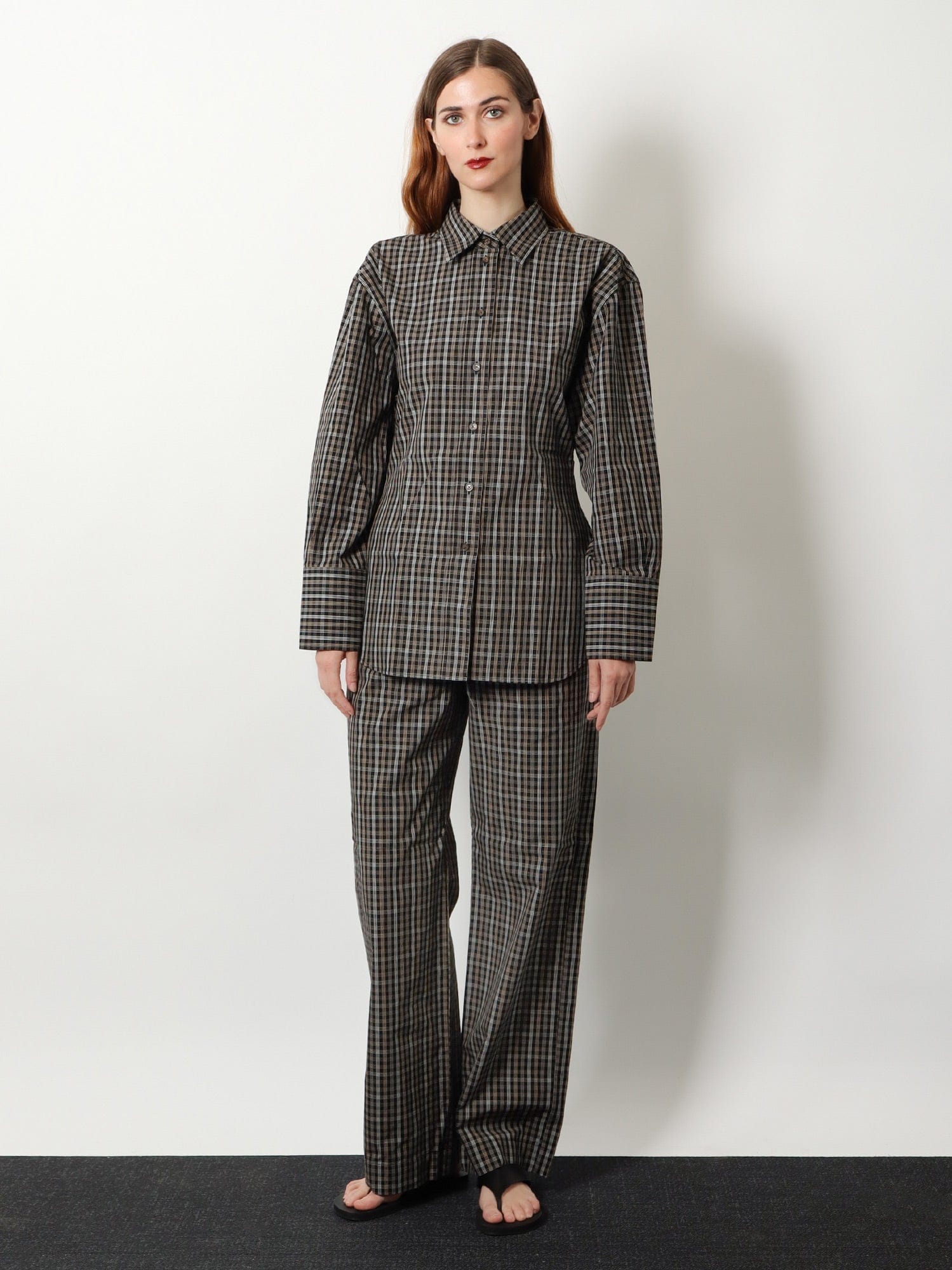 ROHE Madras cotton trousers