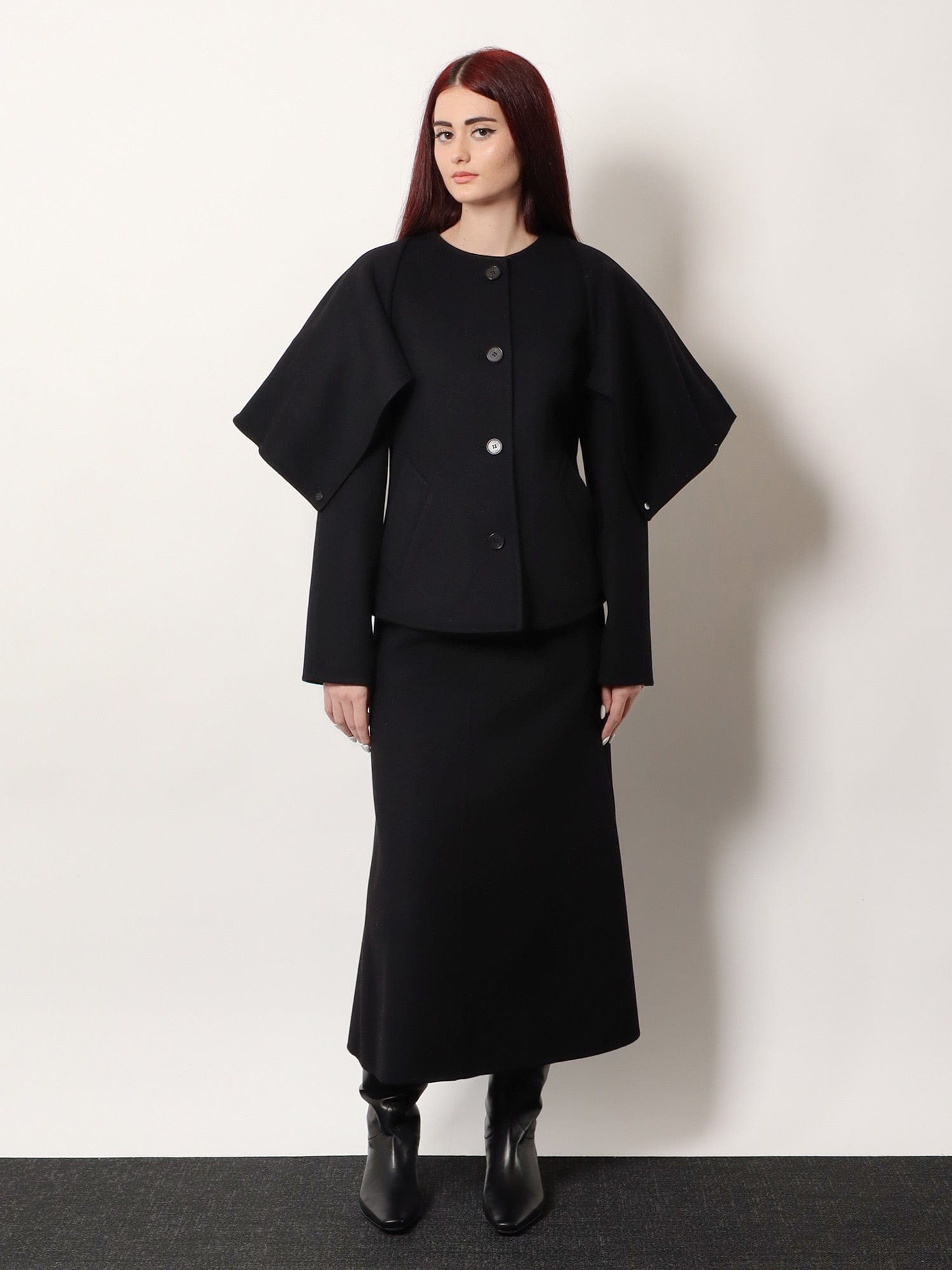 R2W Catran midi wool and cashmere skirt