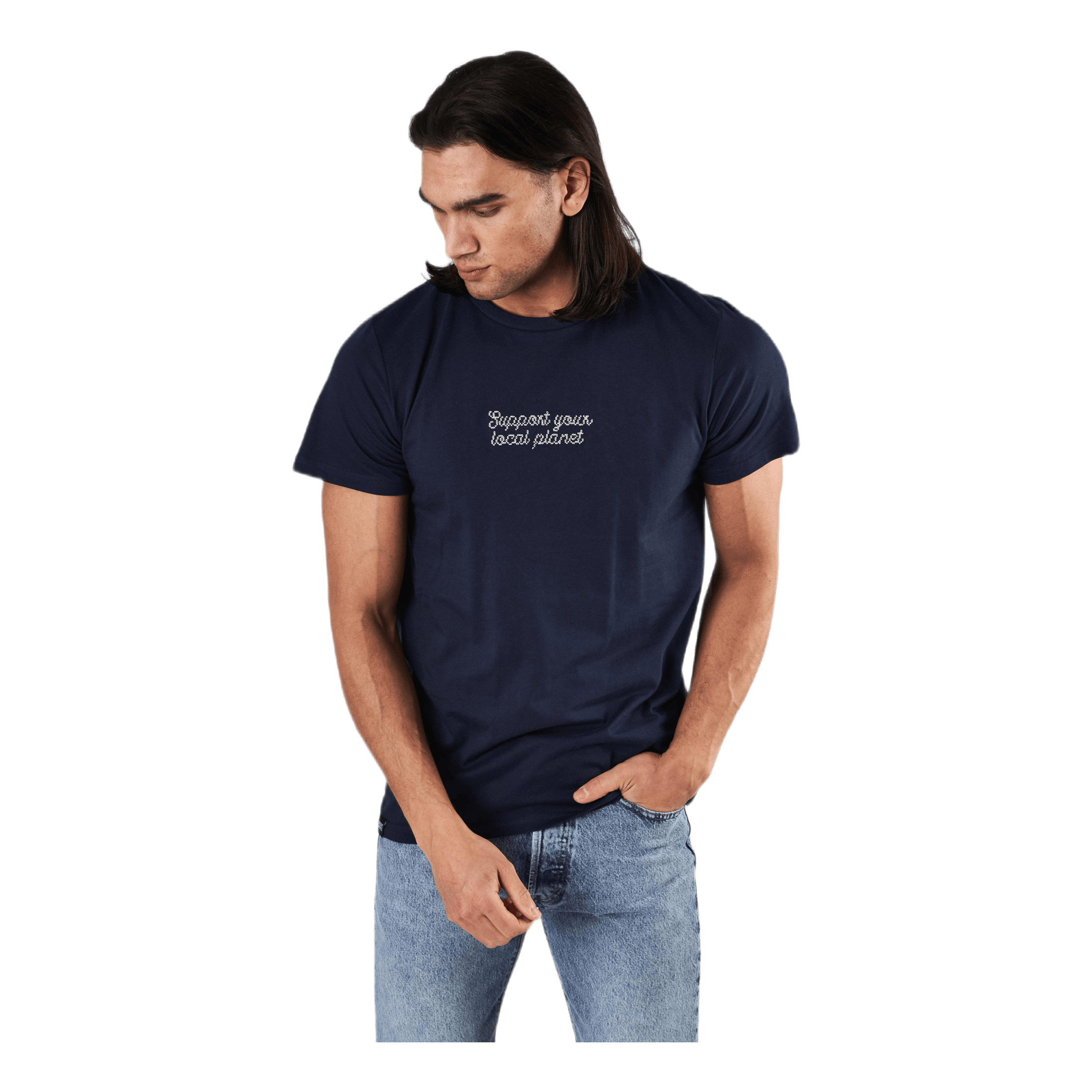 Dedicated T - shirt Stockholm Cross Stitch Navy