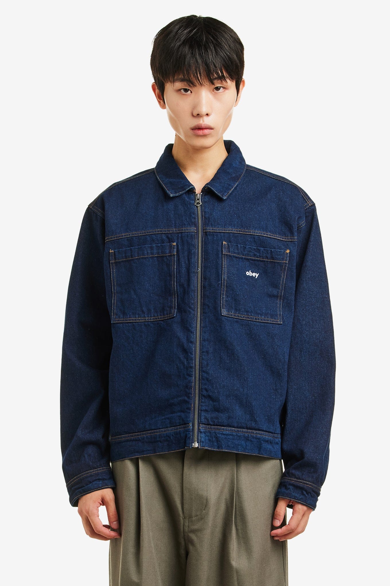 OBEY HARDWORK ZIP UP JACKET