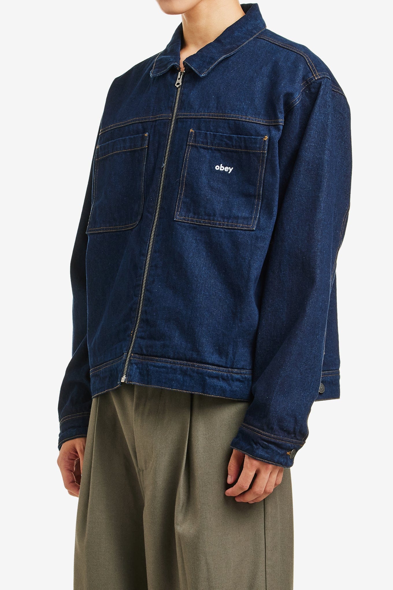 OBEY HARDWORK ZIP UP JACKET