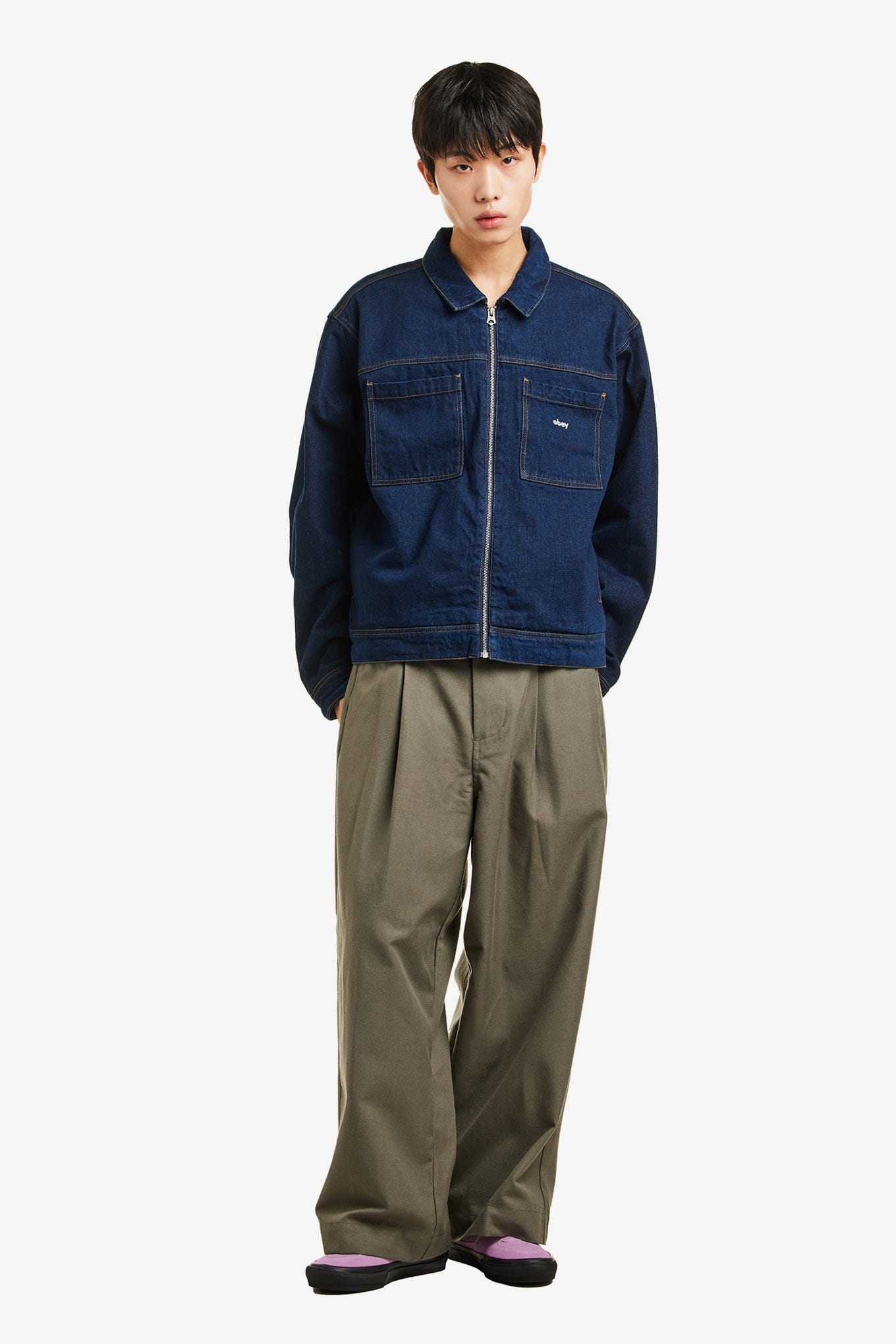 OBEY HARDWORK ZIP UP JACKET