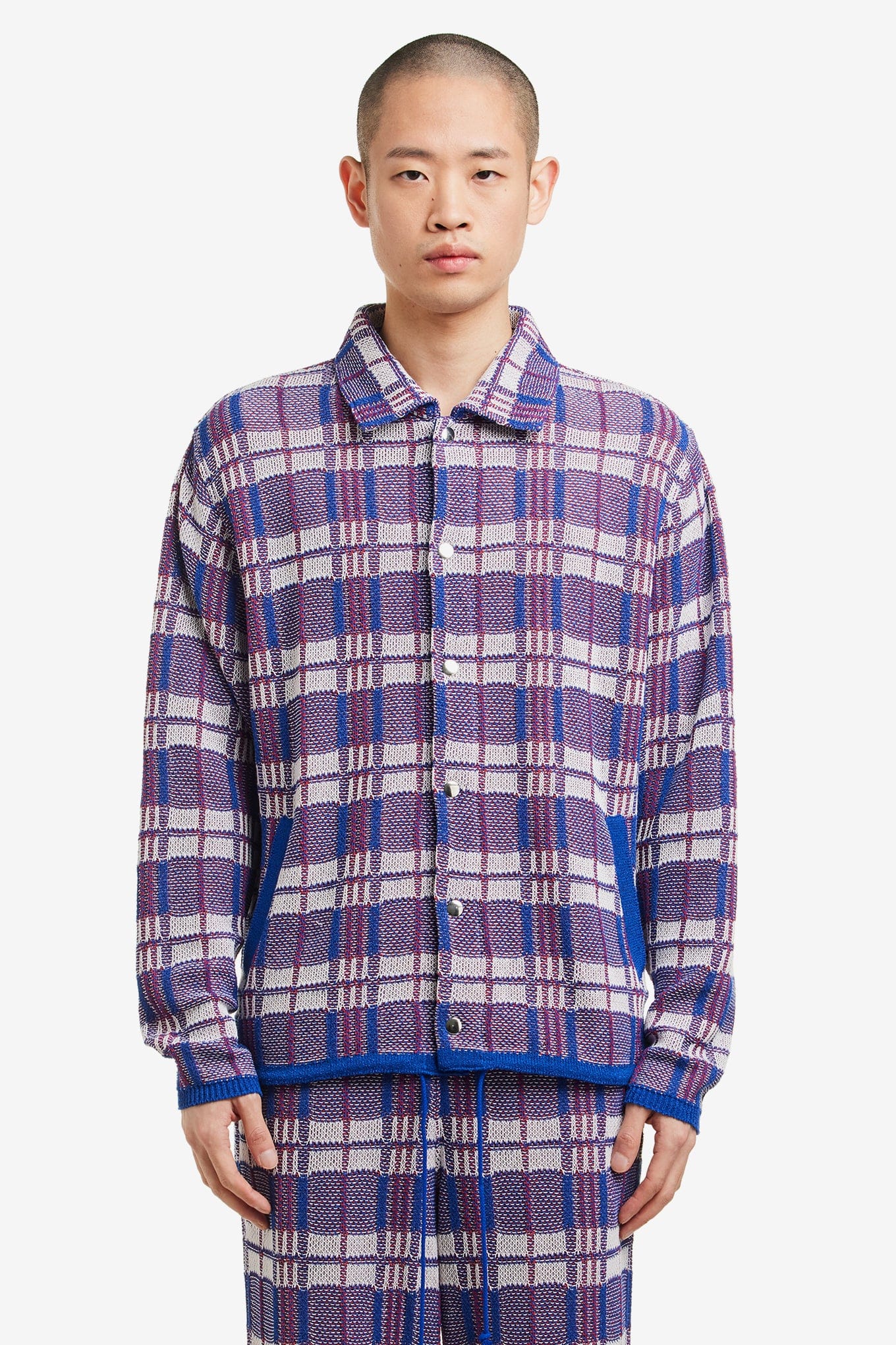 GIM Context LAUNDRY CHECK BAG KNIT BLOUSON