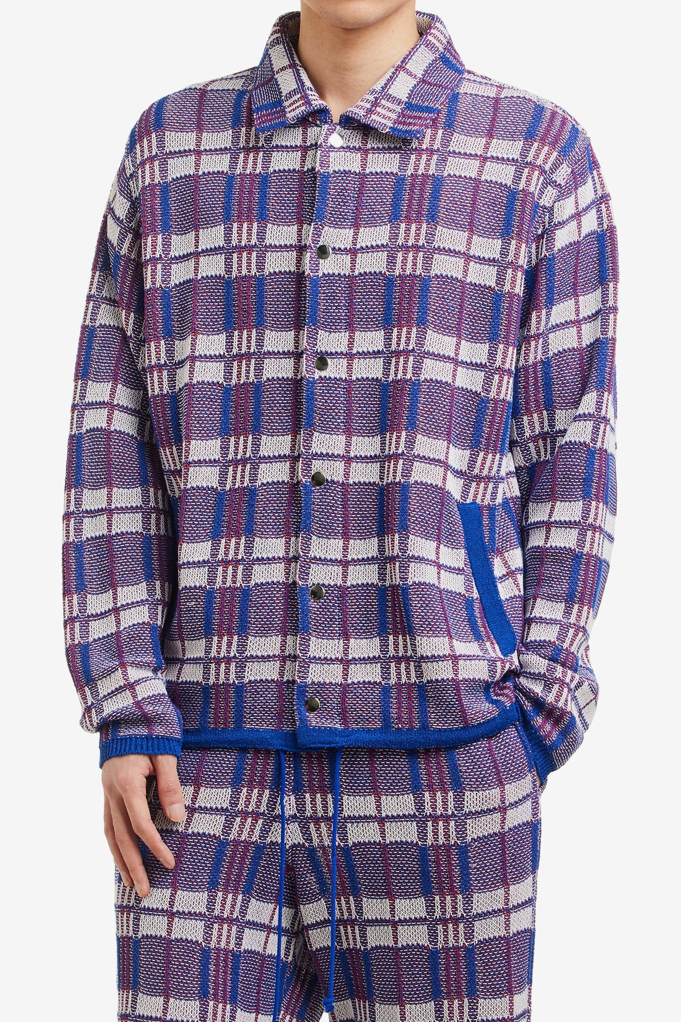 GIM Context LAUNDRY CHECK BAG KNIT BLOUSON