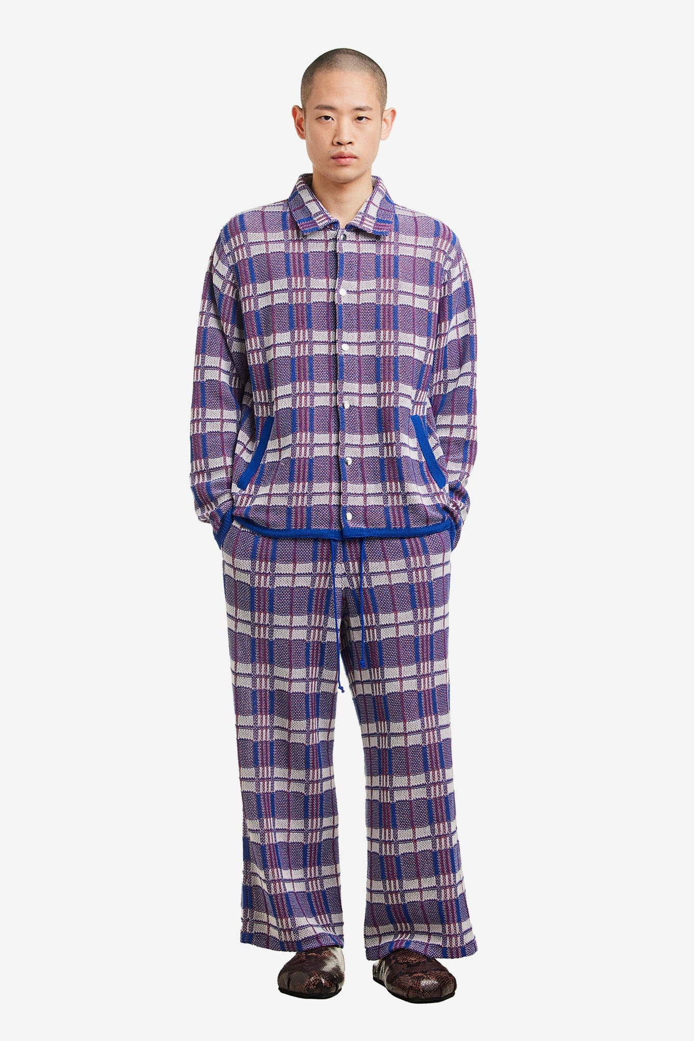 GIM Context LAUNDRY CHECK BAG KNIT BLOUSON