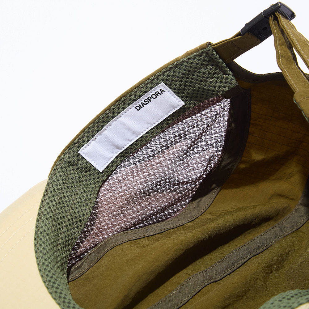 WORM TOKYO Diaspora skateboards Ripstop Side - Mesh Long Bill Cap Khaki