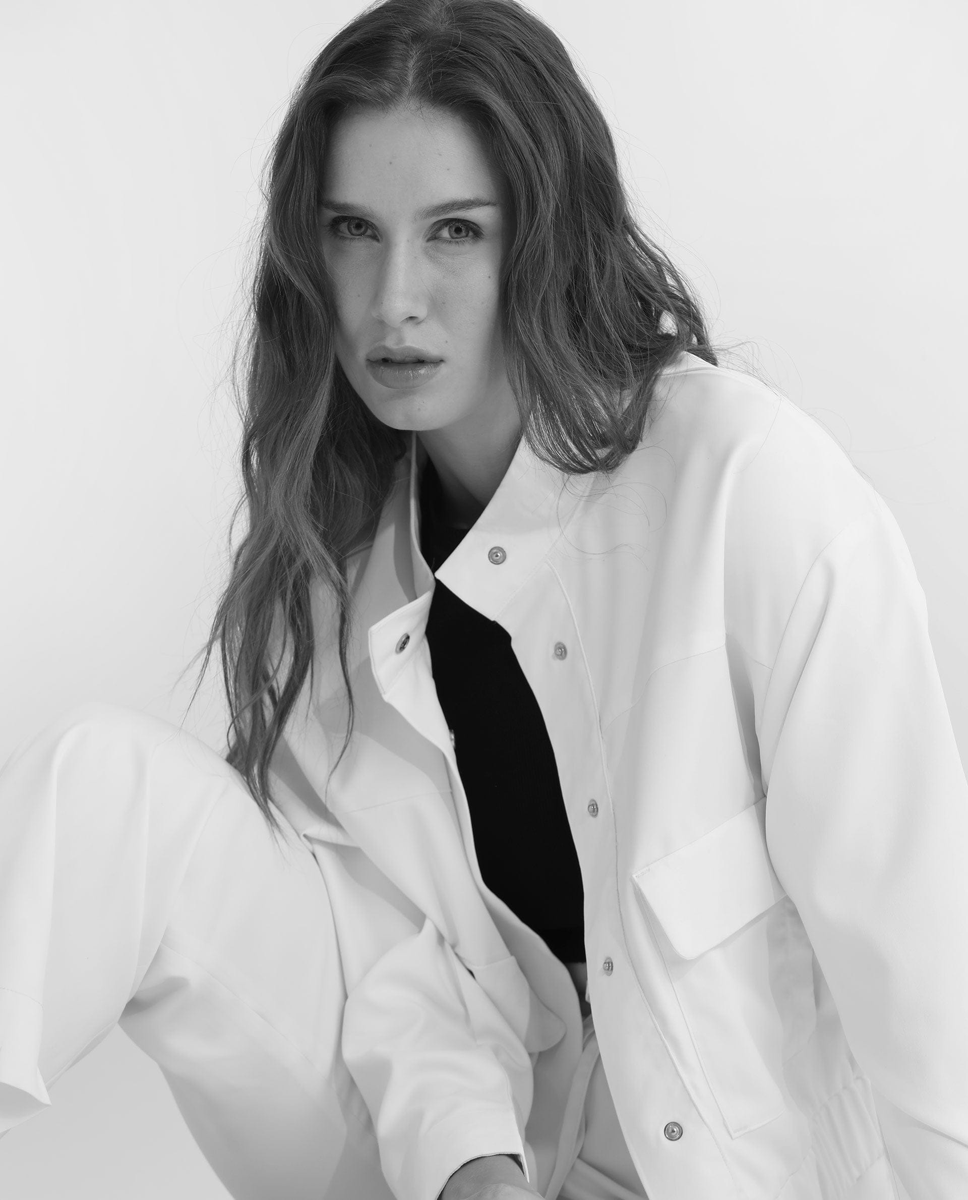 Rareism Women's Ruks Off White Polyester High Neck Plain Regular Fit Jacket