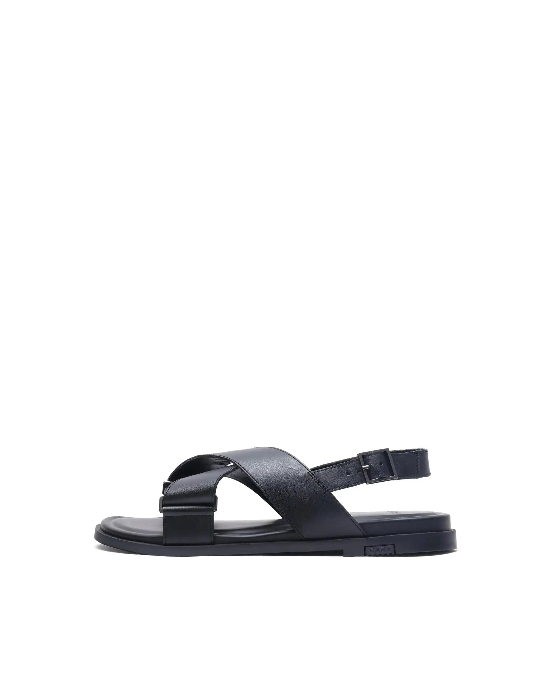 RAREZ Rare Rabbit Men's Monz Black Slip - On Closure Sandal