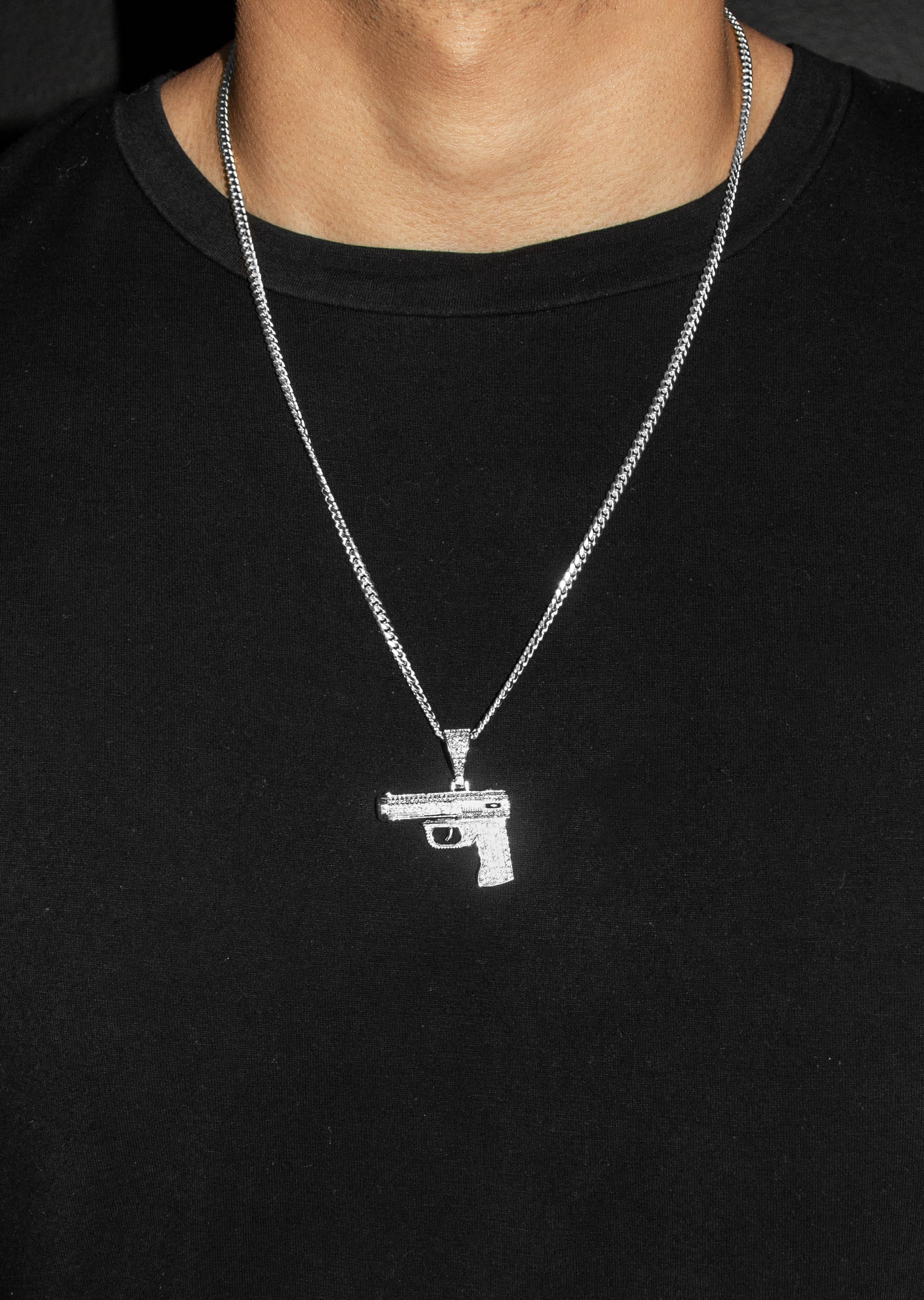 Manufacturer 43 Silver Gun Necklace | 23 Grams