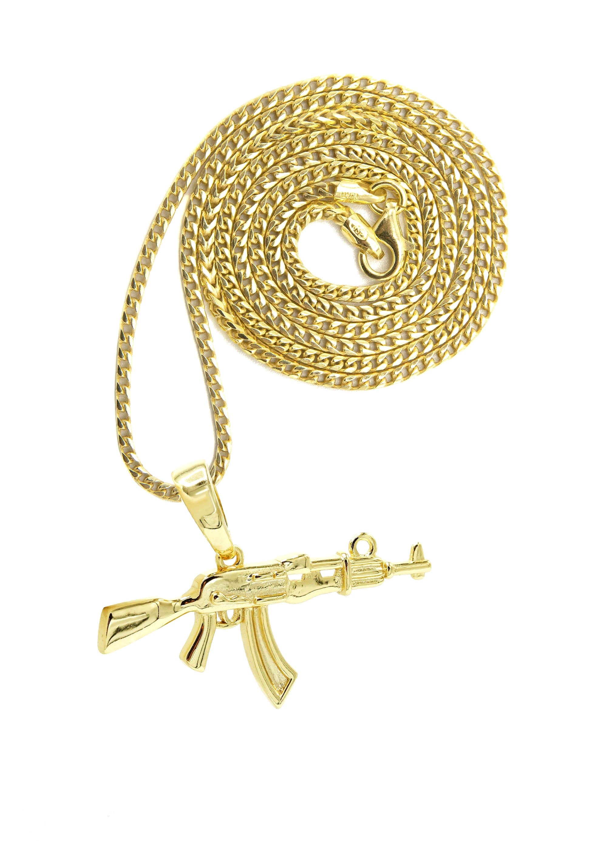 Manufacturer 43 Silver Necklace - Gold Gun Necklace | 11 Grams