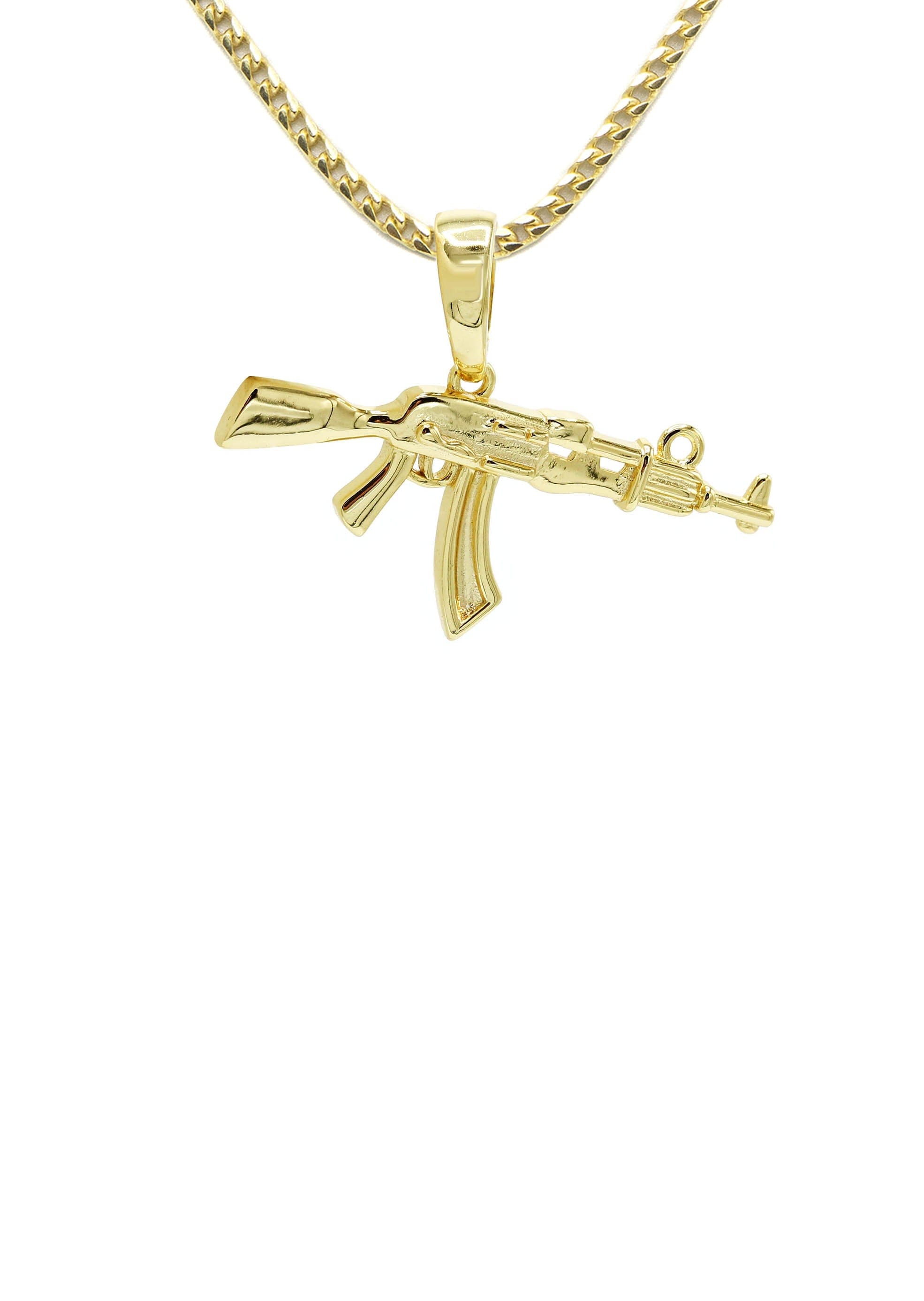 Manufacturer 43 Silver Necklace - Gold Gun Necklace | 11 Grams