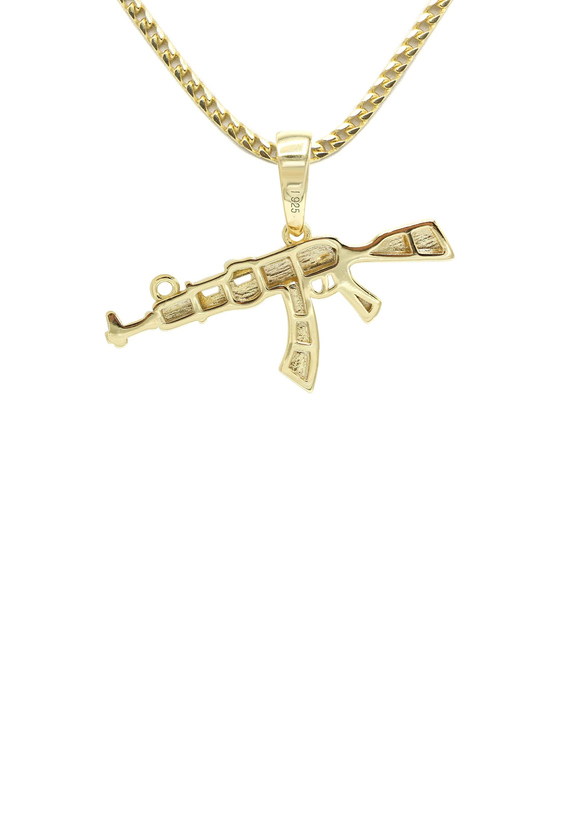 Manufacturer 43 Silver Necklace - Gold Gun Necklace | 11 Grams