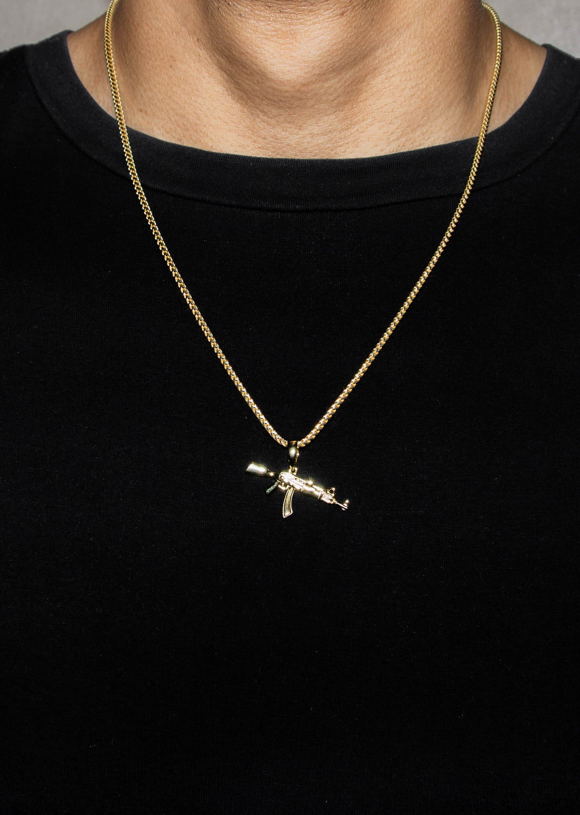 Manufacturer 43 Silver Necklace - Gold Gun Necklace | 11 Grams