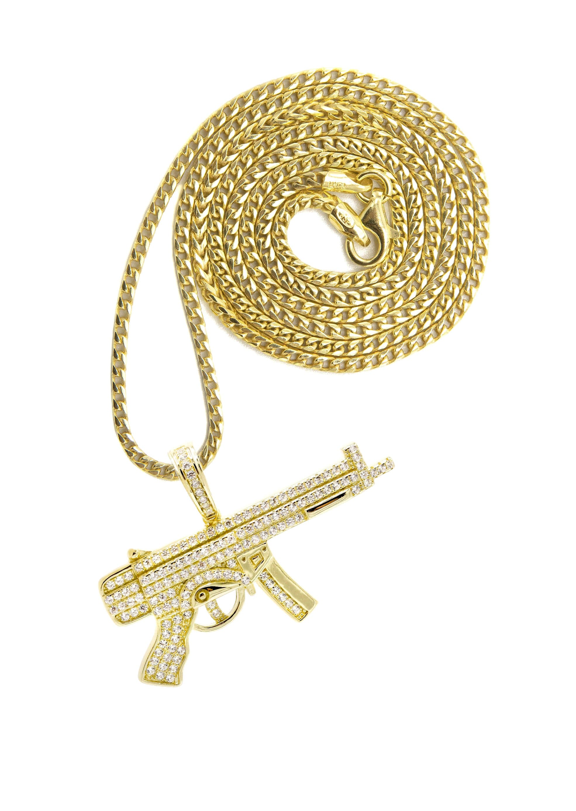 Manufacturer 43 Silver Necklace - Gold Gun Necklace | 15 Grams