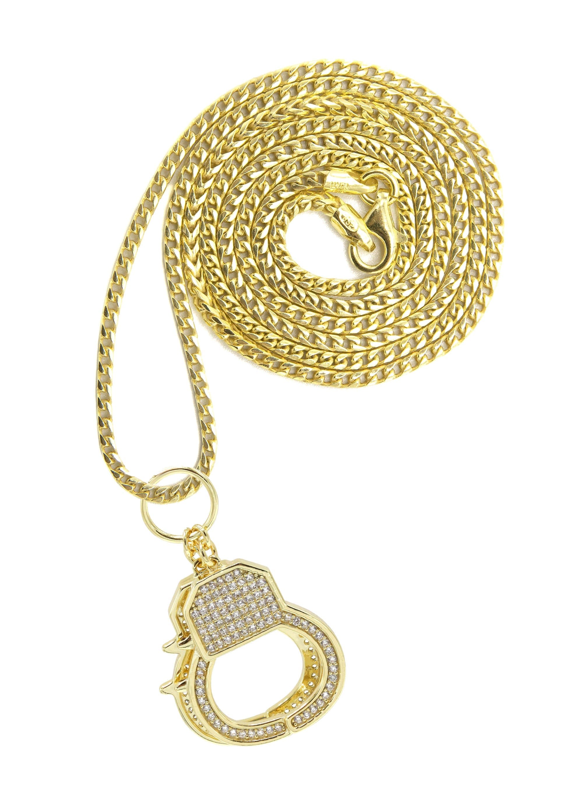 Manufacturer 43 Silver Necklace - Gold Hand Cuffs Necklace | 13.3 Grams