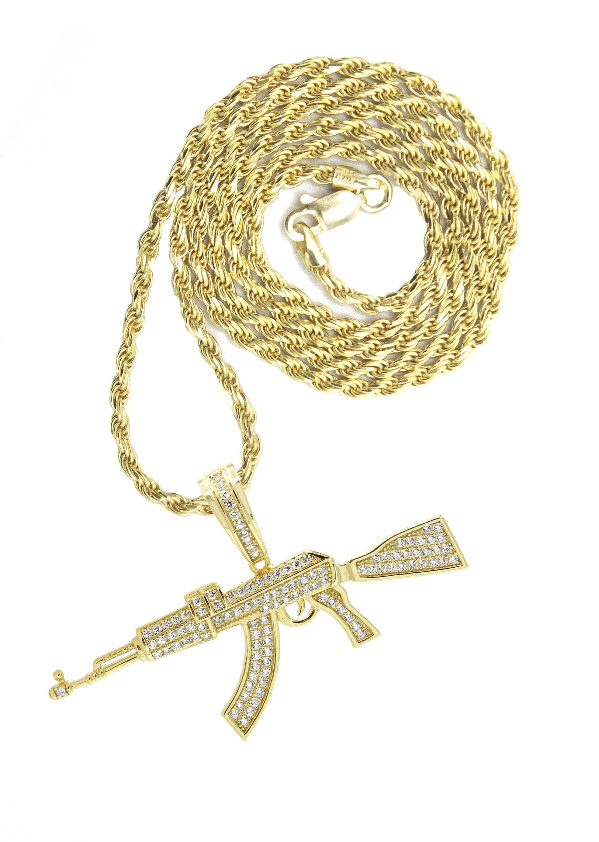 Manufacturer 43 Silver Necklace - Gold Gun Necklace | 14.6 Grams