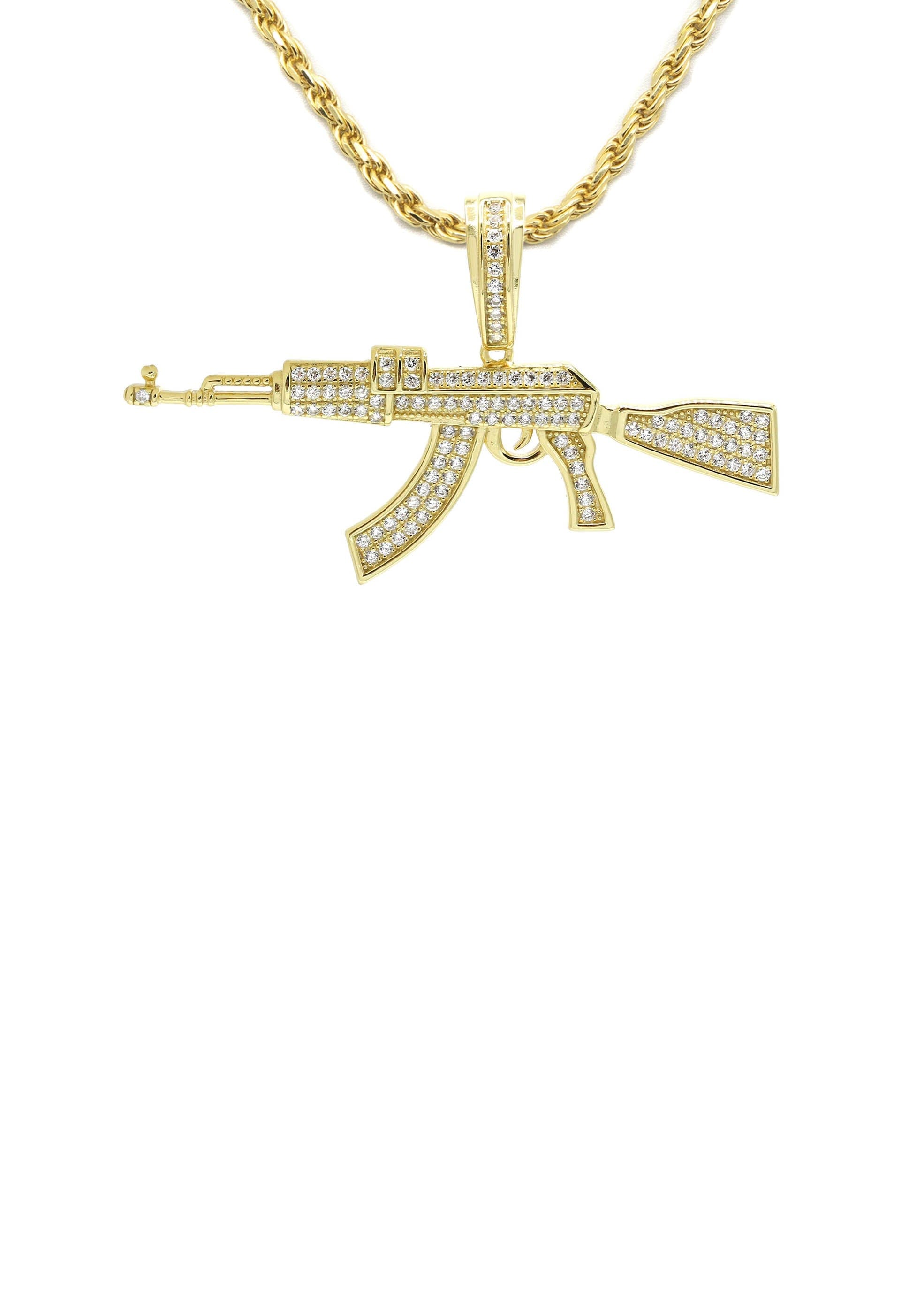 Manufacturer 43 Silver Necklace - Gold Gun Necklace | 14.6 Grams