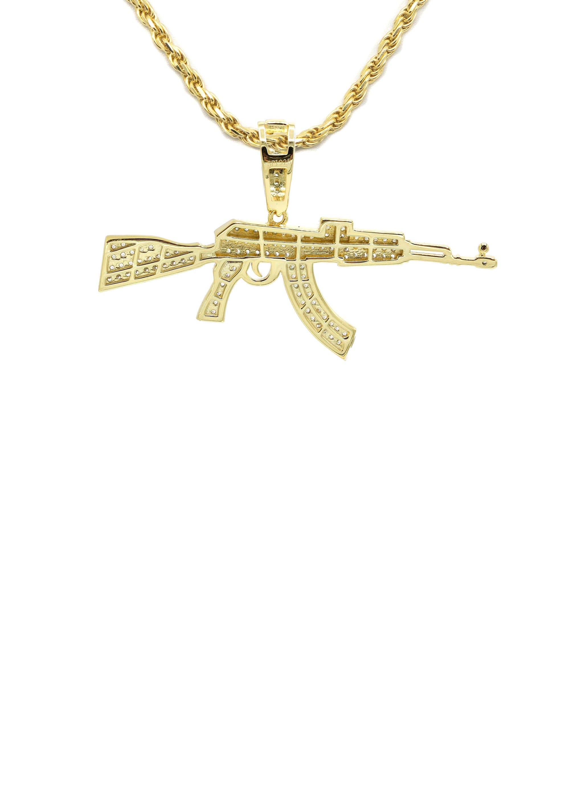 Manufacturer 43 Silver Necklace - Gold Gun Necklace | 14.6 Grams