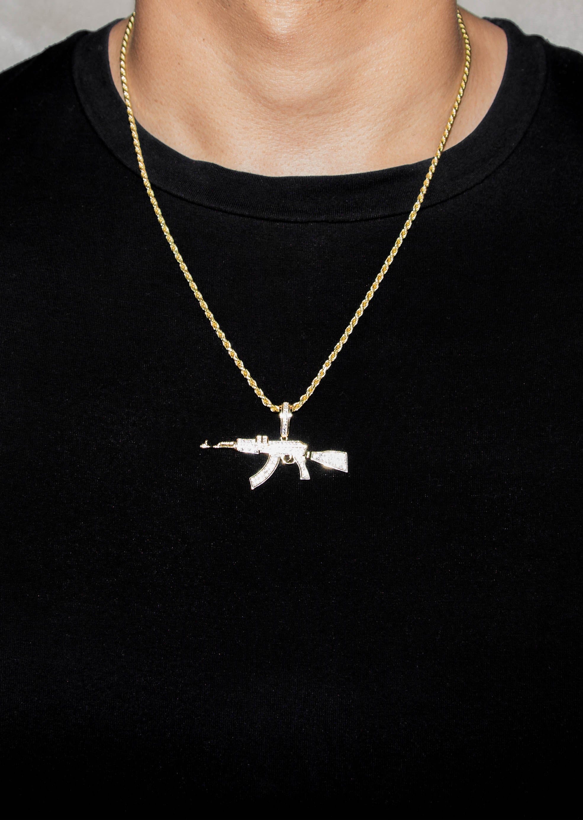 Manufacturer 43 Silver Necklace - Gold Gun Necklace | 14.6 Grams