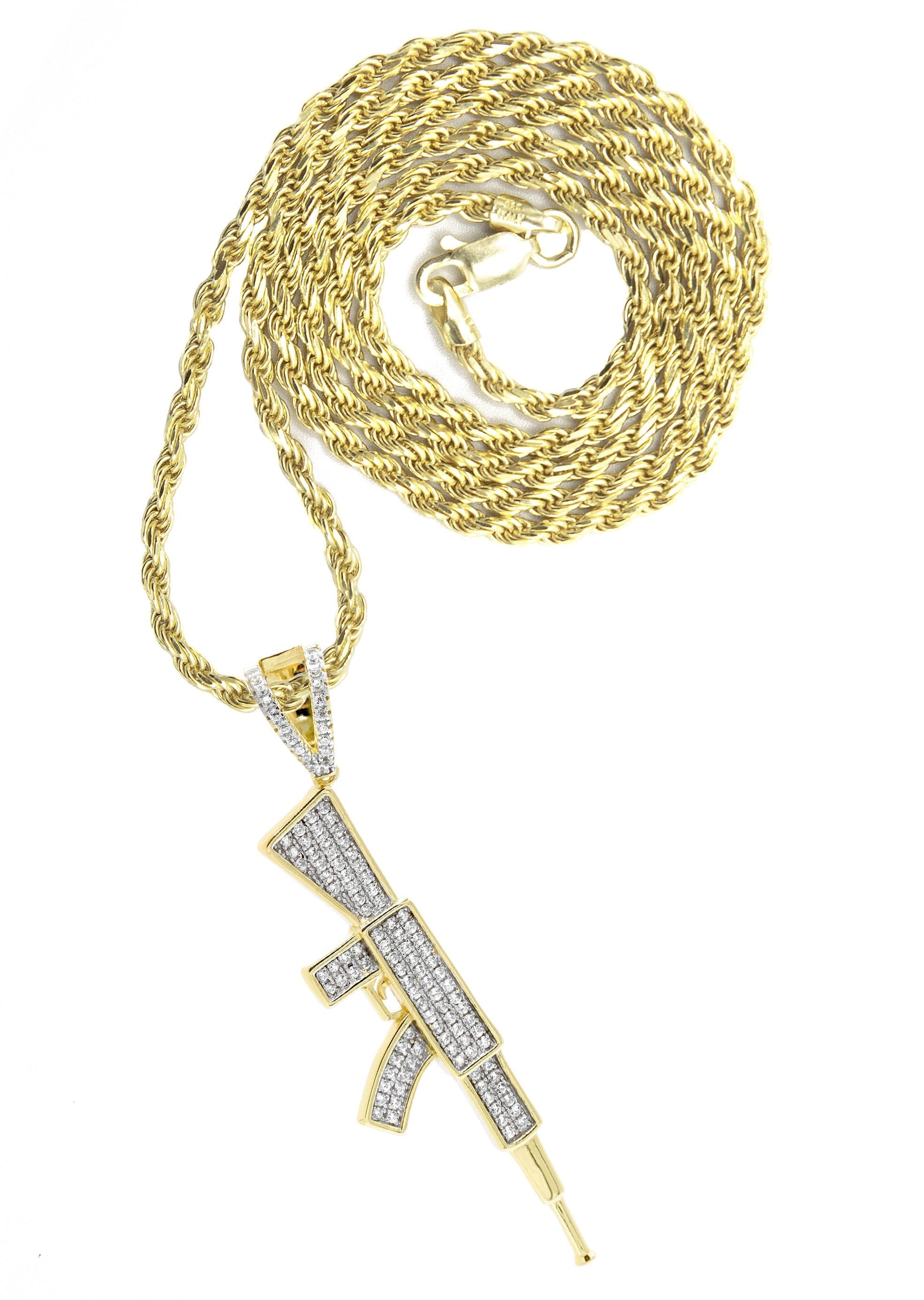 Manufacturer 43 Silver Necklace - Gold Gun Necklace | 14 Grams