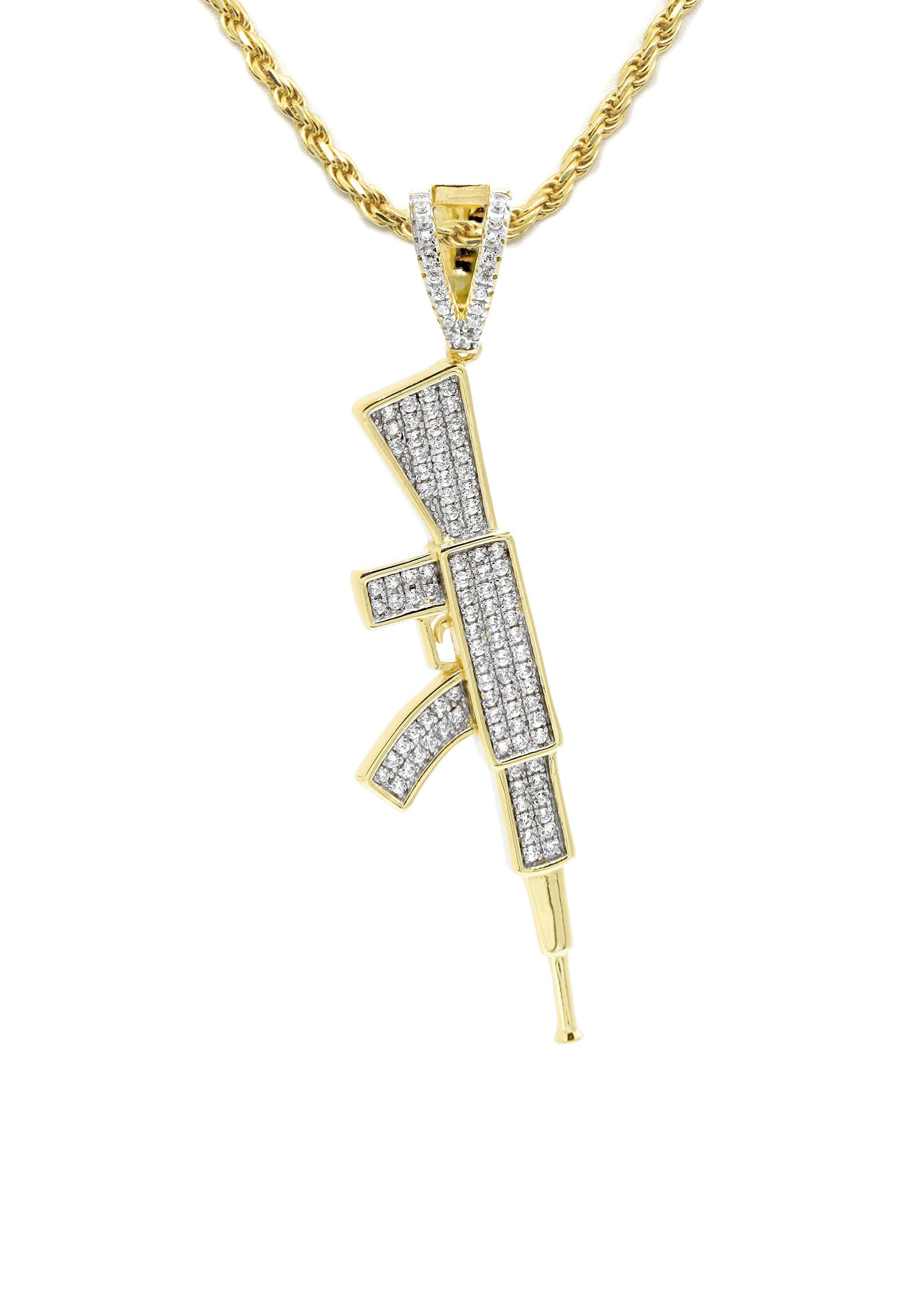 Manufacturer 43 Silver Necklace - Gold Gun Necklace | 14 Grams
