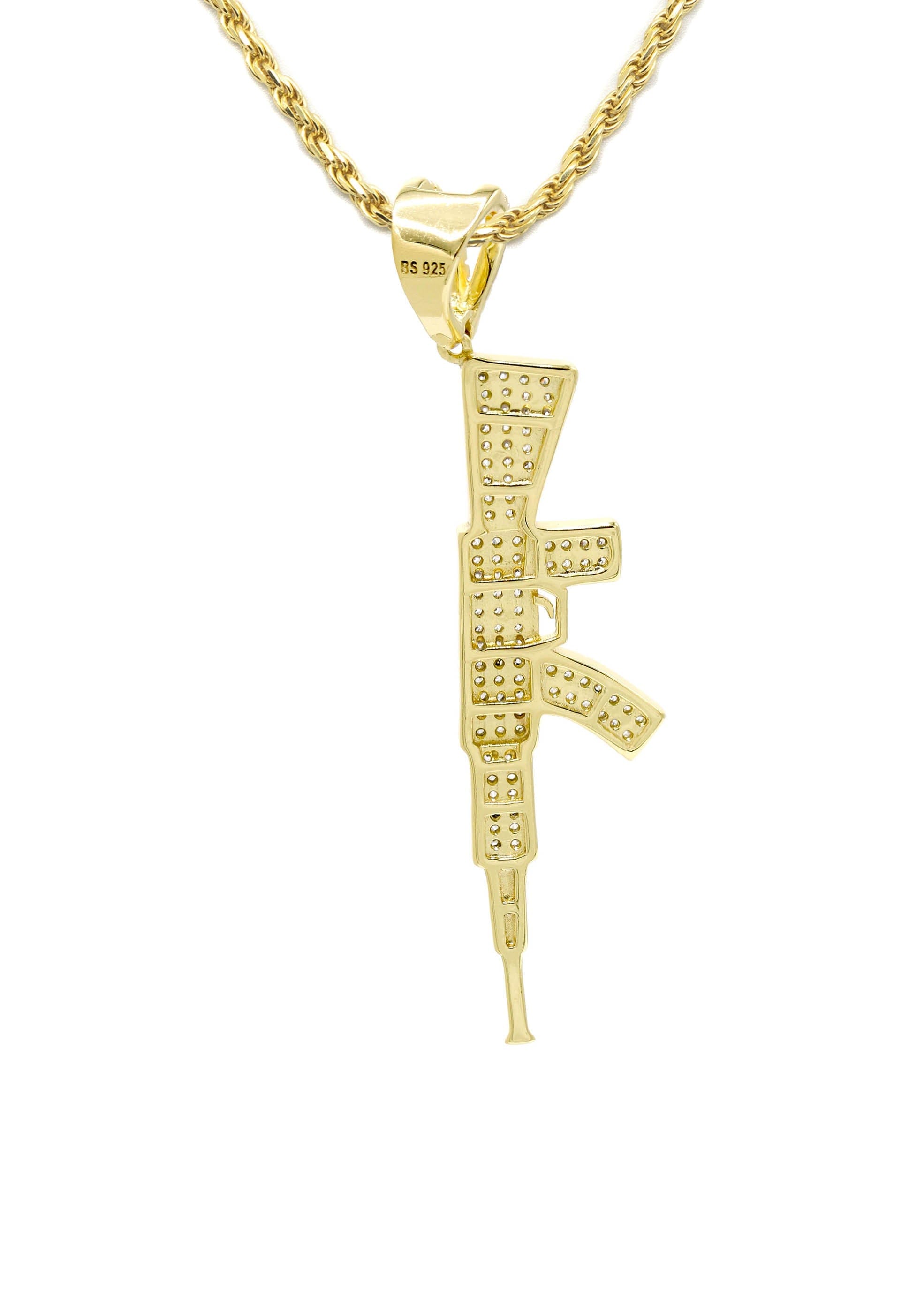 Manufacturer 43 Silver Necklace - Gold Gun Necklace | 14 Grams