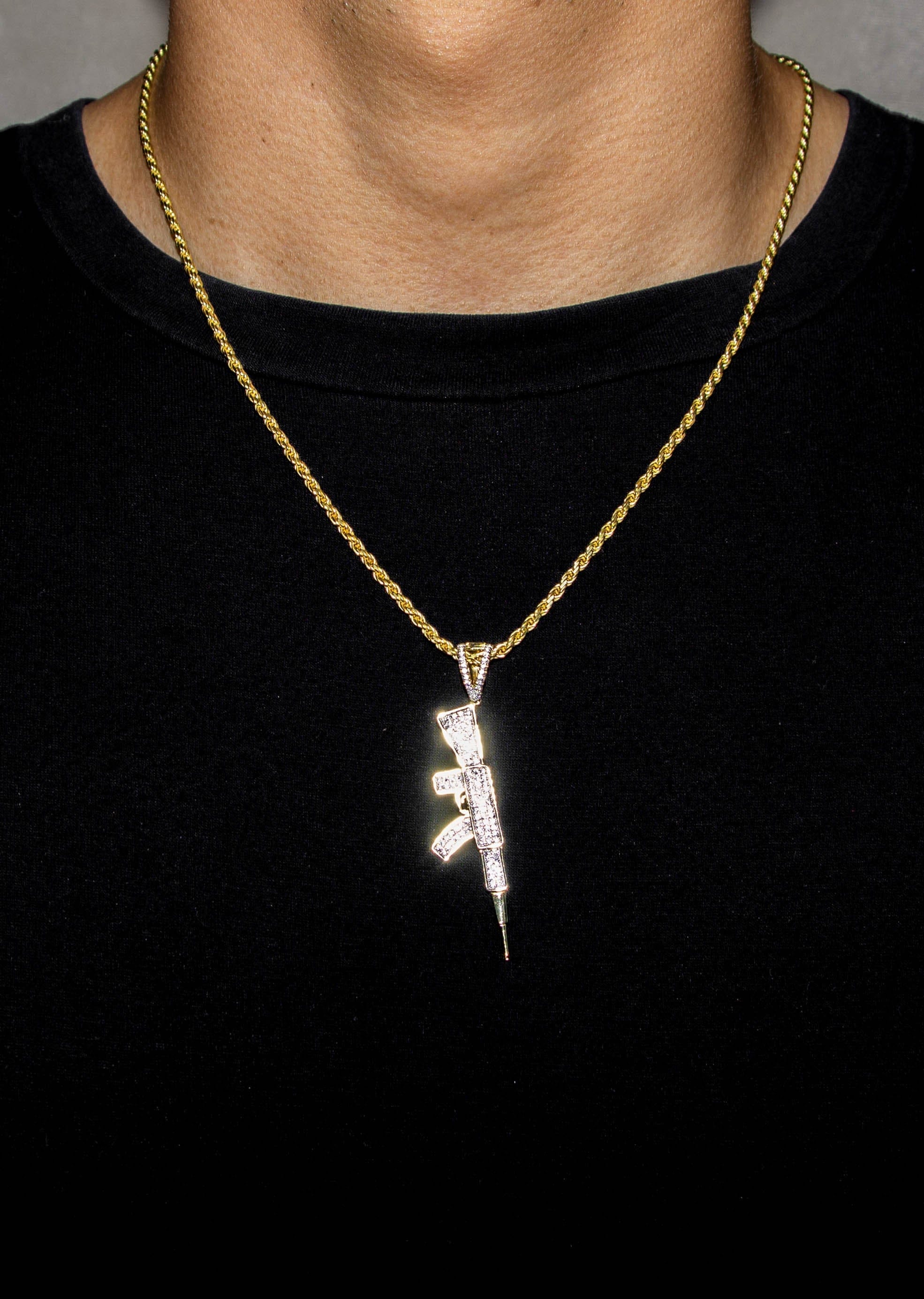Manufacturer 43 Silver Necklace - Gold Gun Necklace | 14 Grams