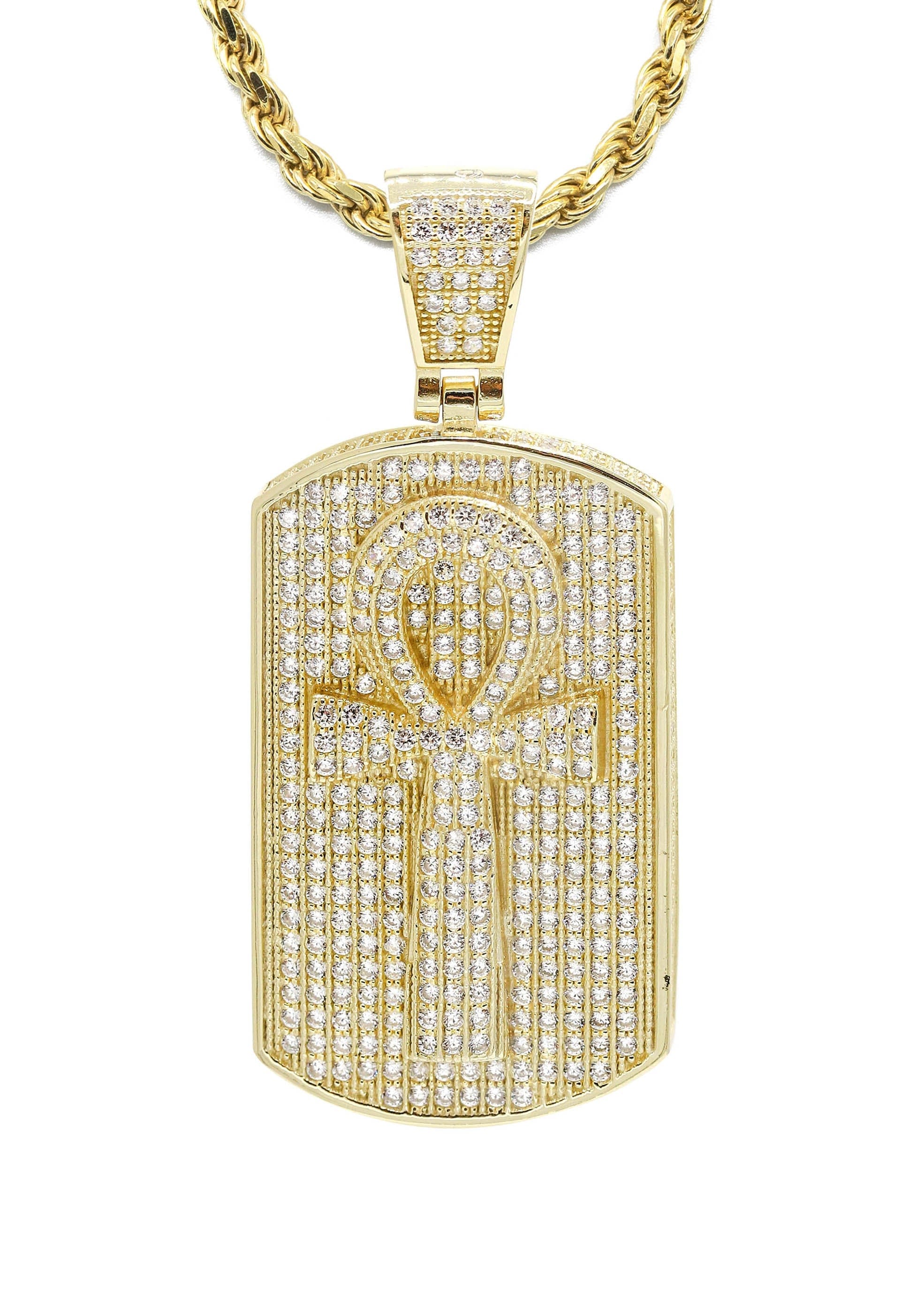 Manufacturer 43 Silver Necklace - Gold Ankh Dog Tag Necklace | 30.4 Grams