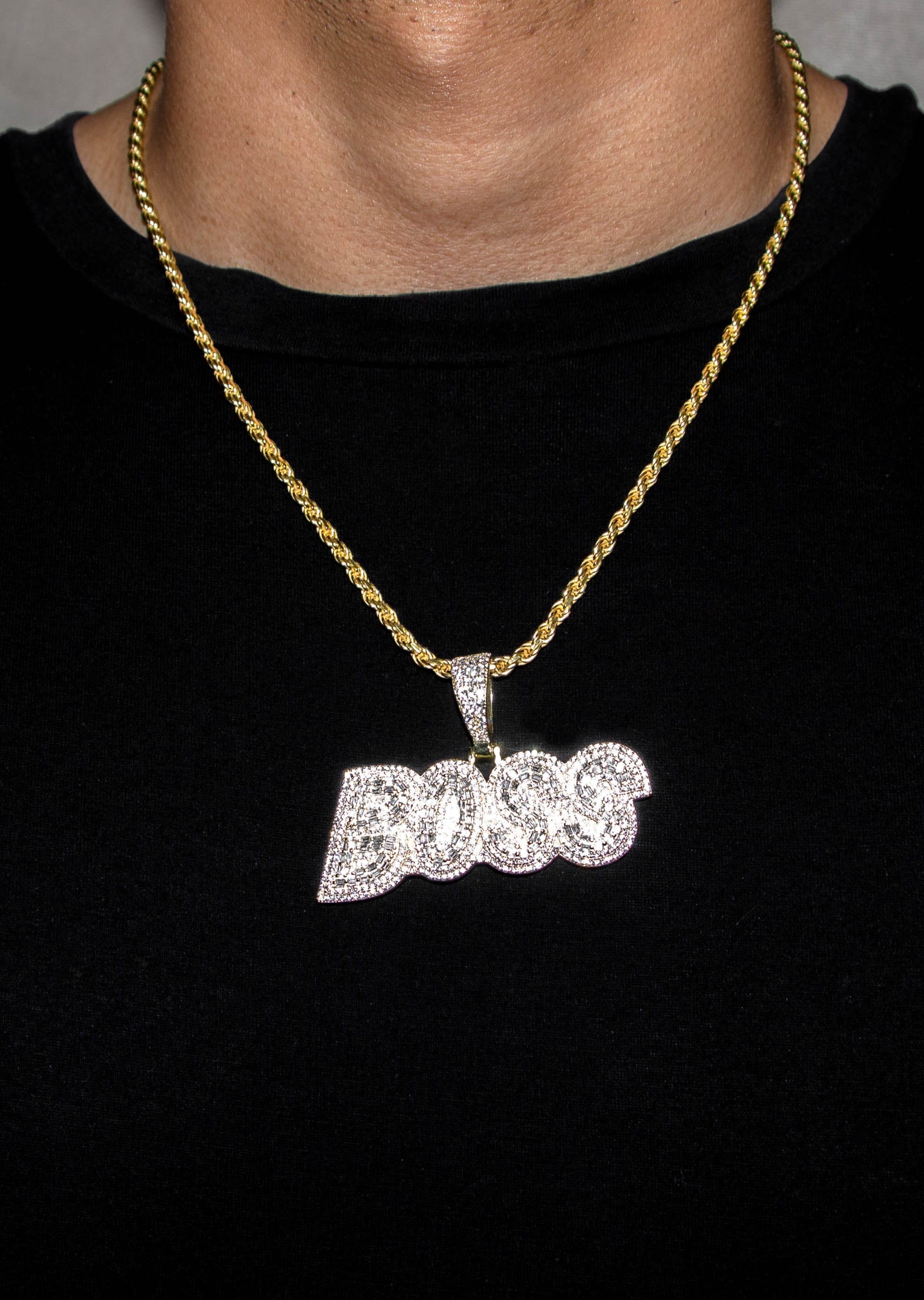 Manufacturer 43 Silver Necklace - Gold BOSS Necklace | 38.4 Grams