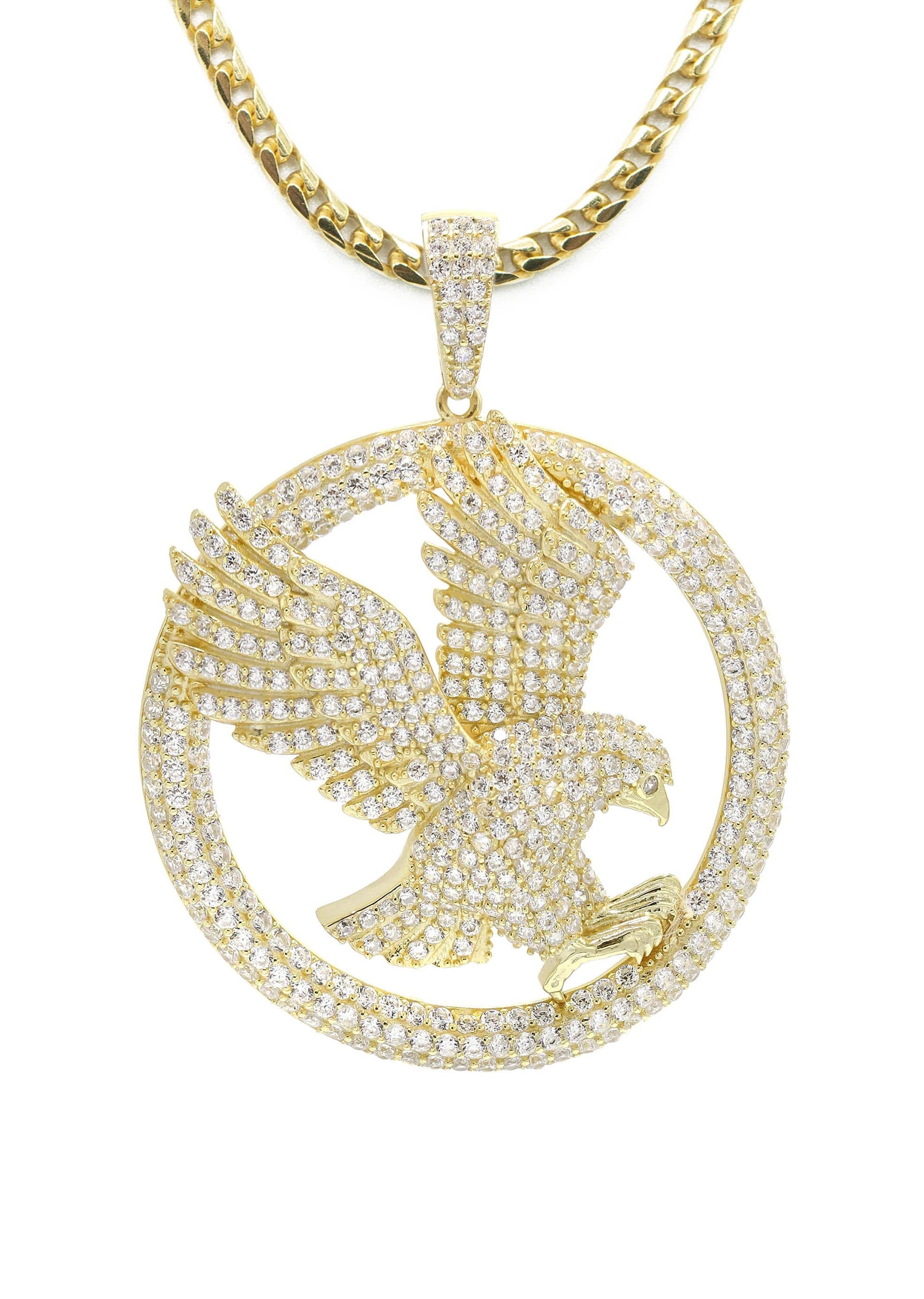Manufacturer 43 Silver Necklace - Gold Flying Eagle Tag Necklace | 27.8 Grams