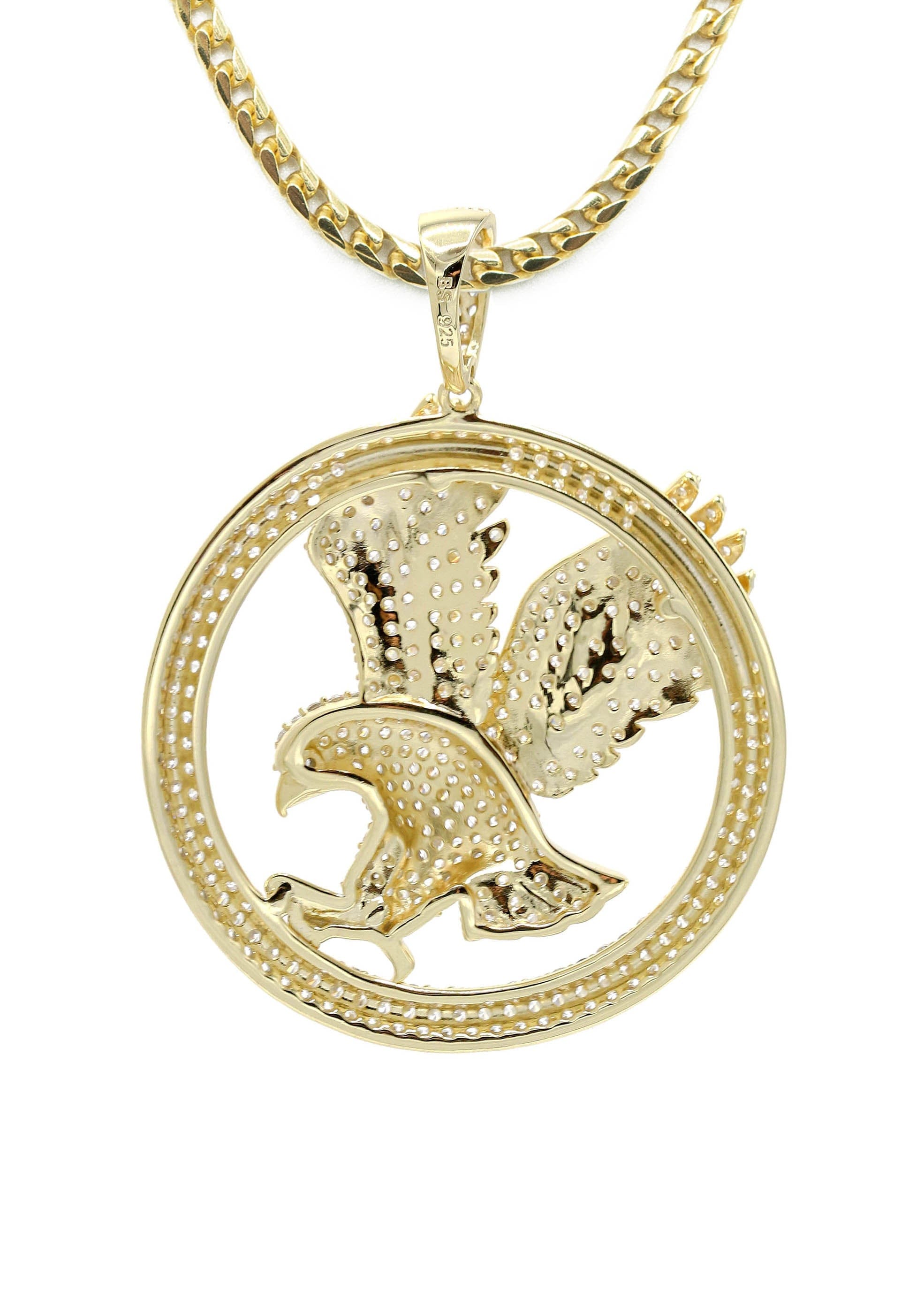 Manufacturer 43 Silver Necklace - Gold Flying Eagle Tag Necklace | 27.8 Grams