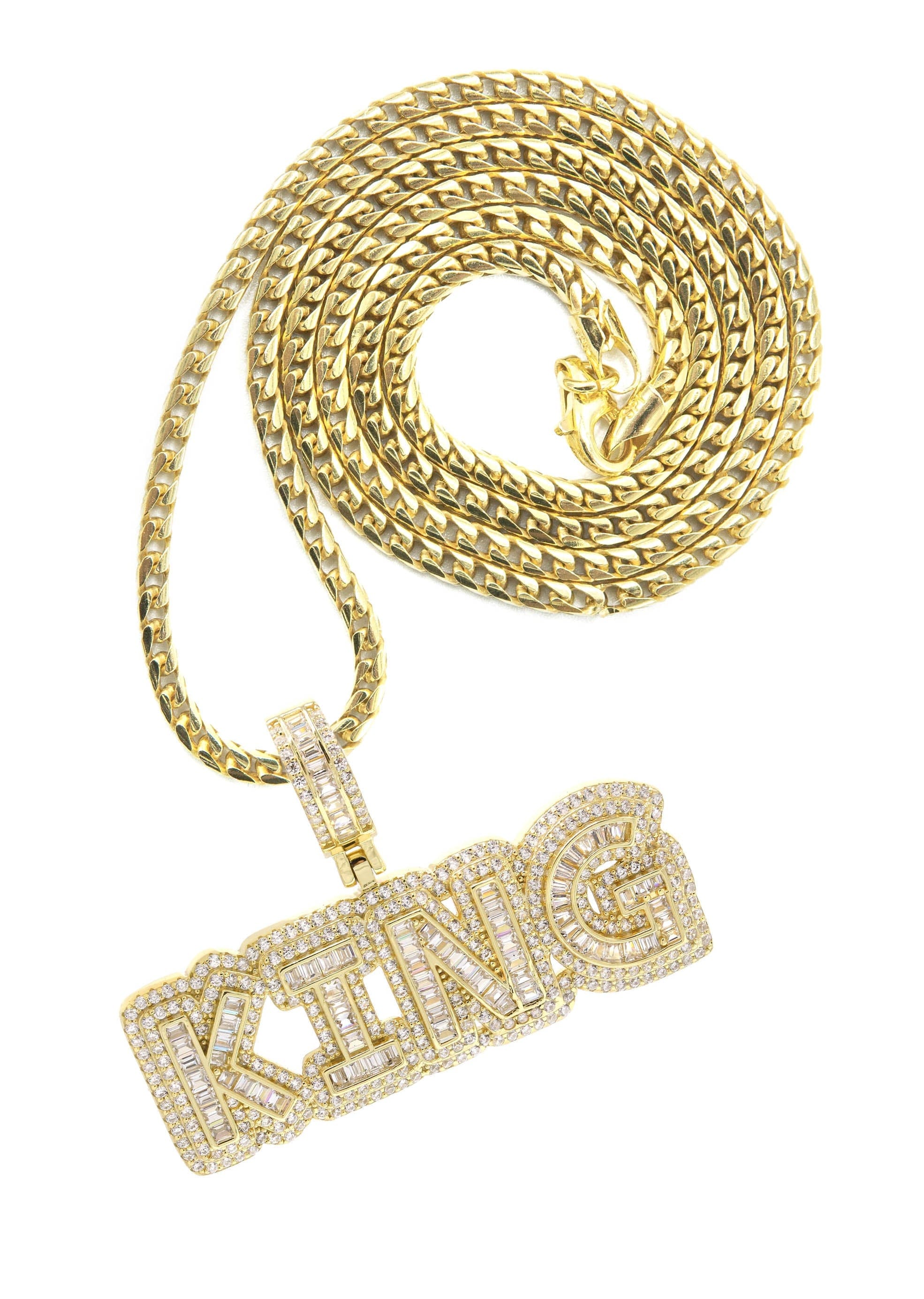 Manufacturer 43 Silver Necklace - Gold KING Necklace | 28.4 Grams