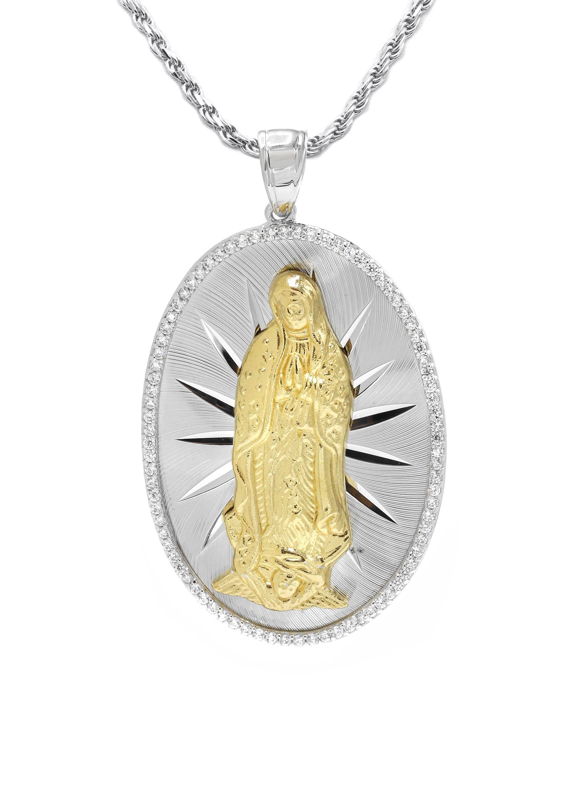 Manufacturer 43 Silver Virgin Mary Necklace | 26 Grams