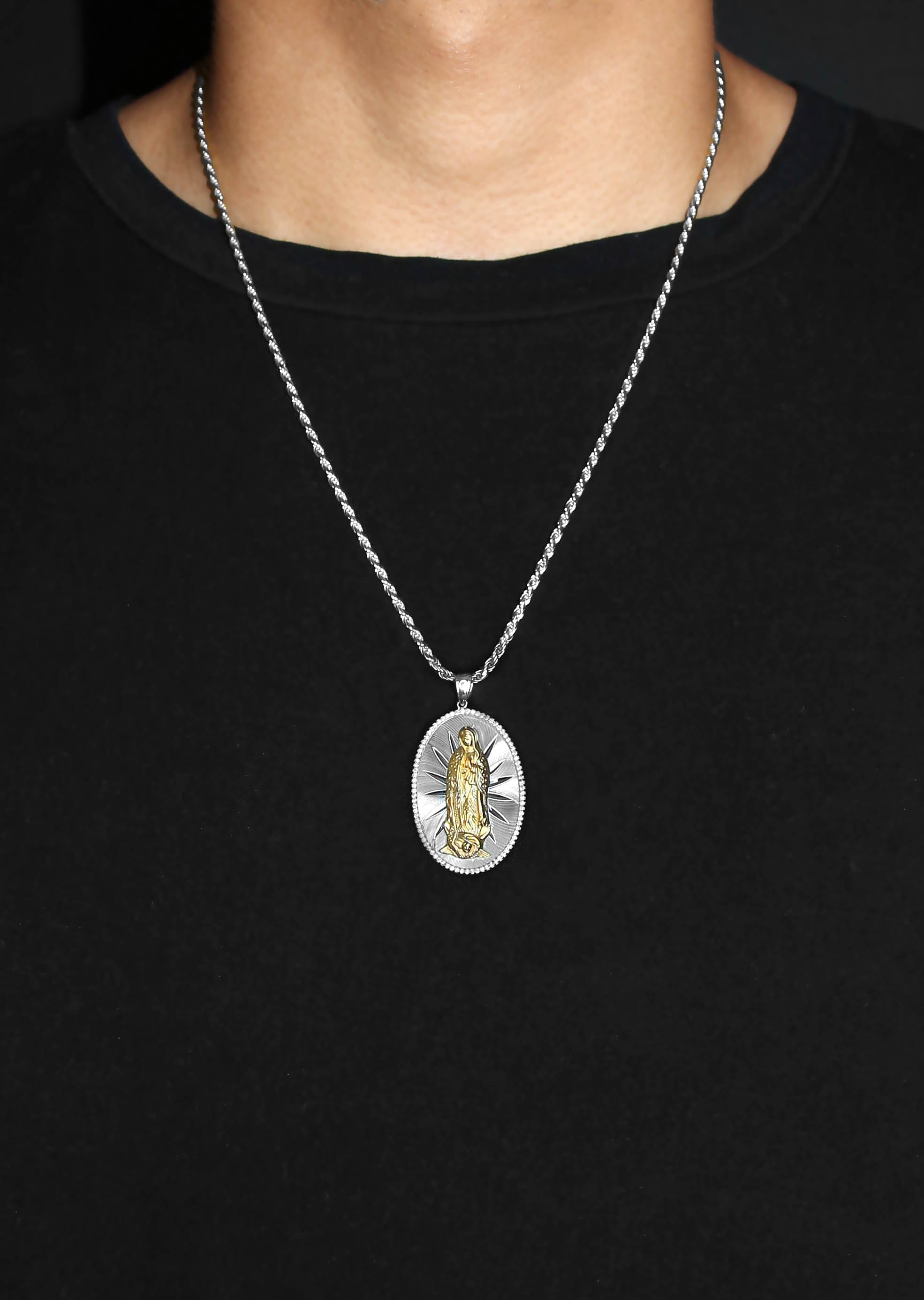 Manufacturer 43 Silver Virgin Mary Necklace | 26 Grams
