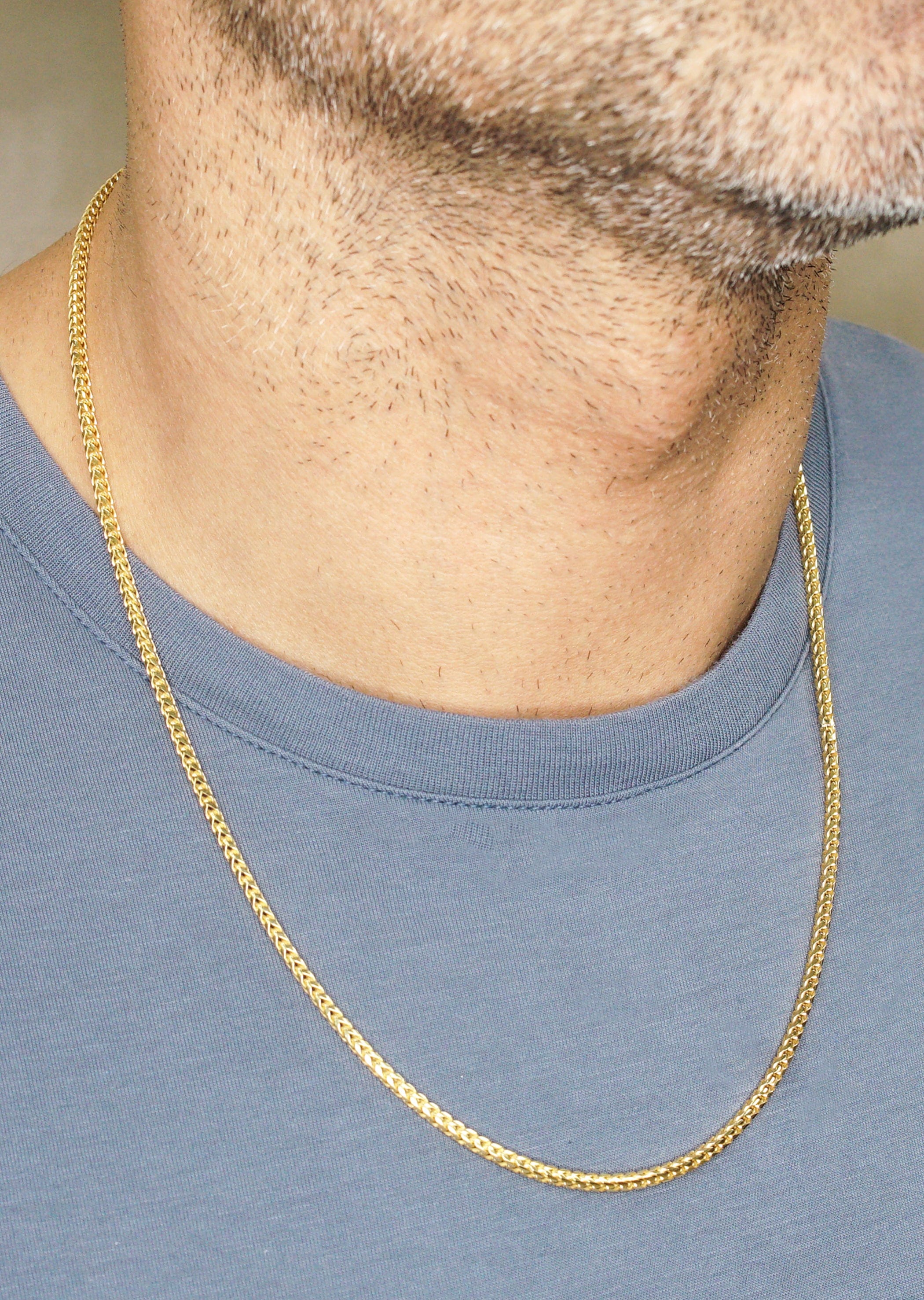 Manufacturer 43 Silver Chain - Mens Gold Chain / Franco Chain / 2.5 mm
