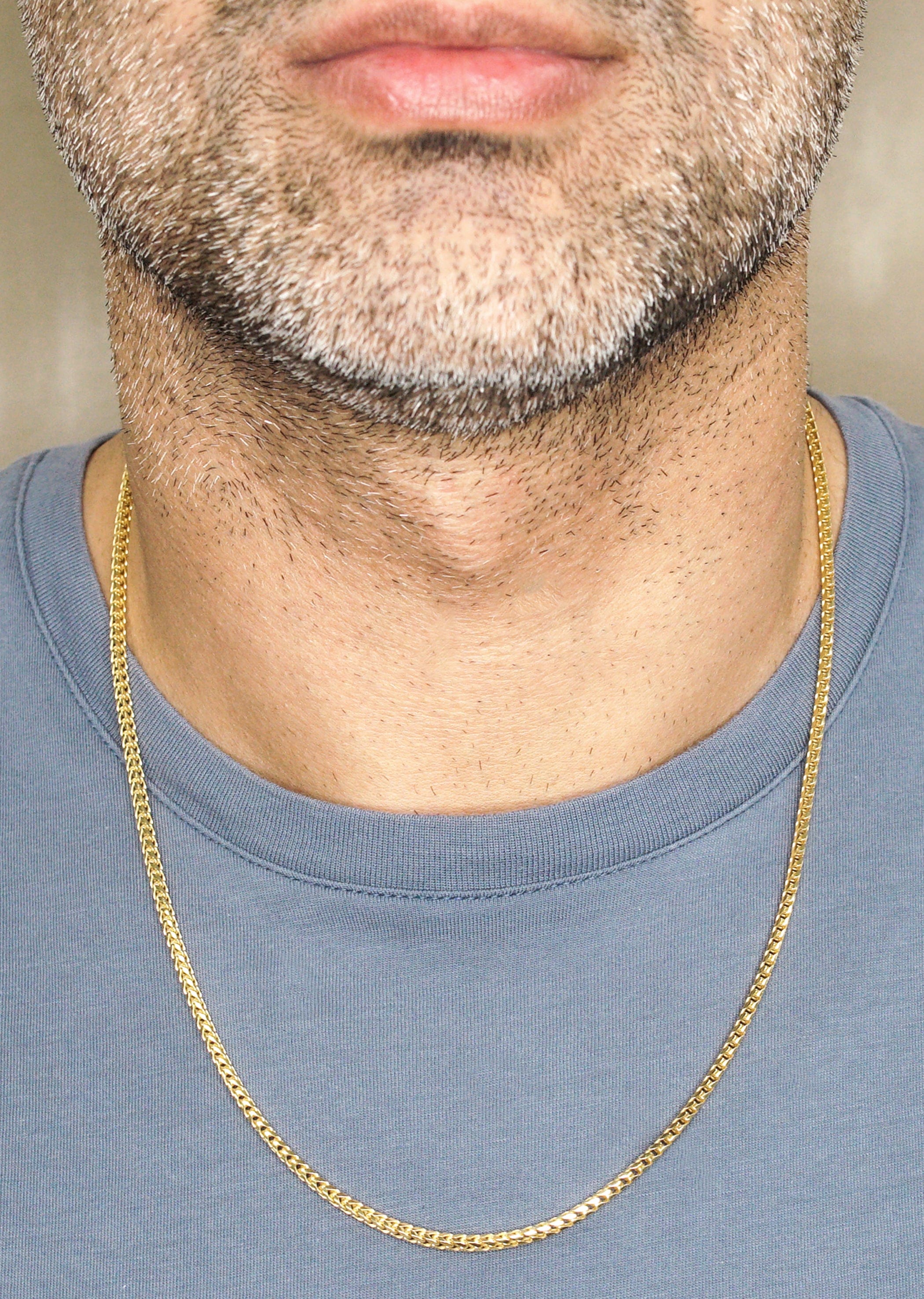 Manufacturer 43 Silver Chain - Mens Gold Chain / Franco Chain / 2.5 mm