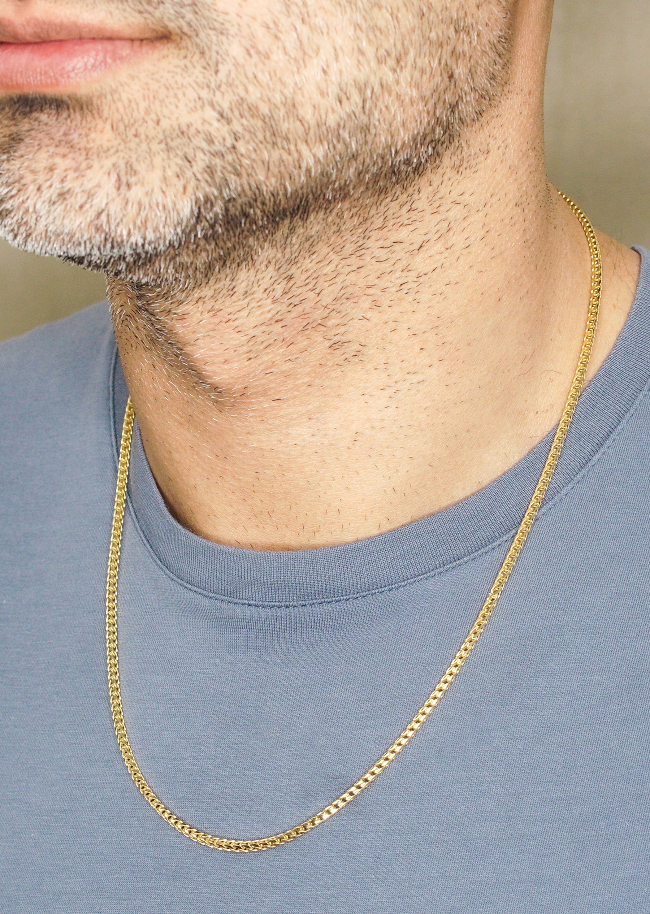 Manufacturer 43 Silver Chain - Mens Gold Chain / Franco Chain / 2.5 mm