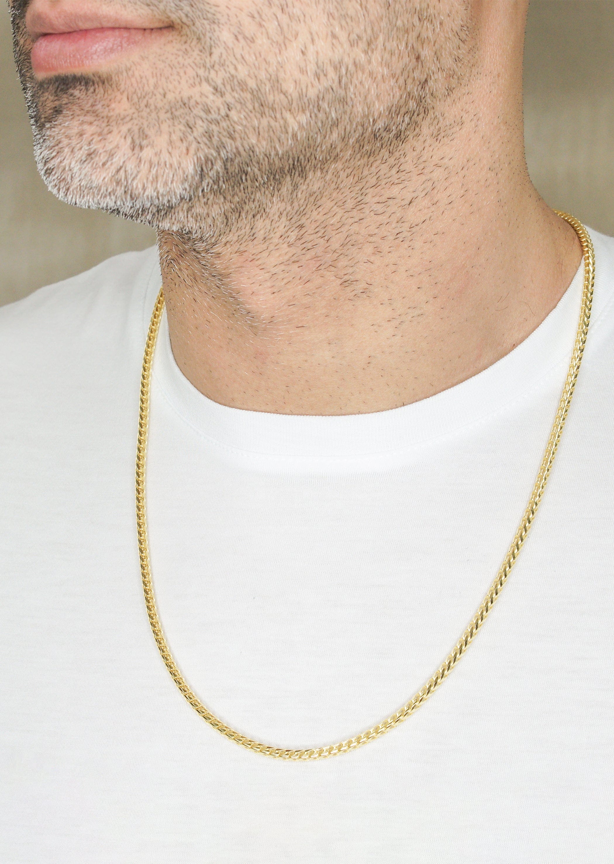 Manufacturer 43 Silver Chain - Mens Gold Chain / Franco Chain / 3.5 mm