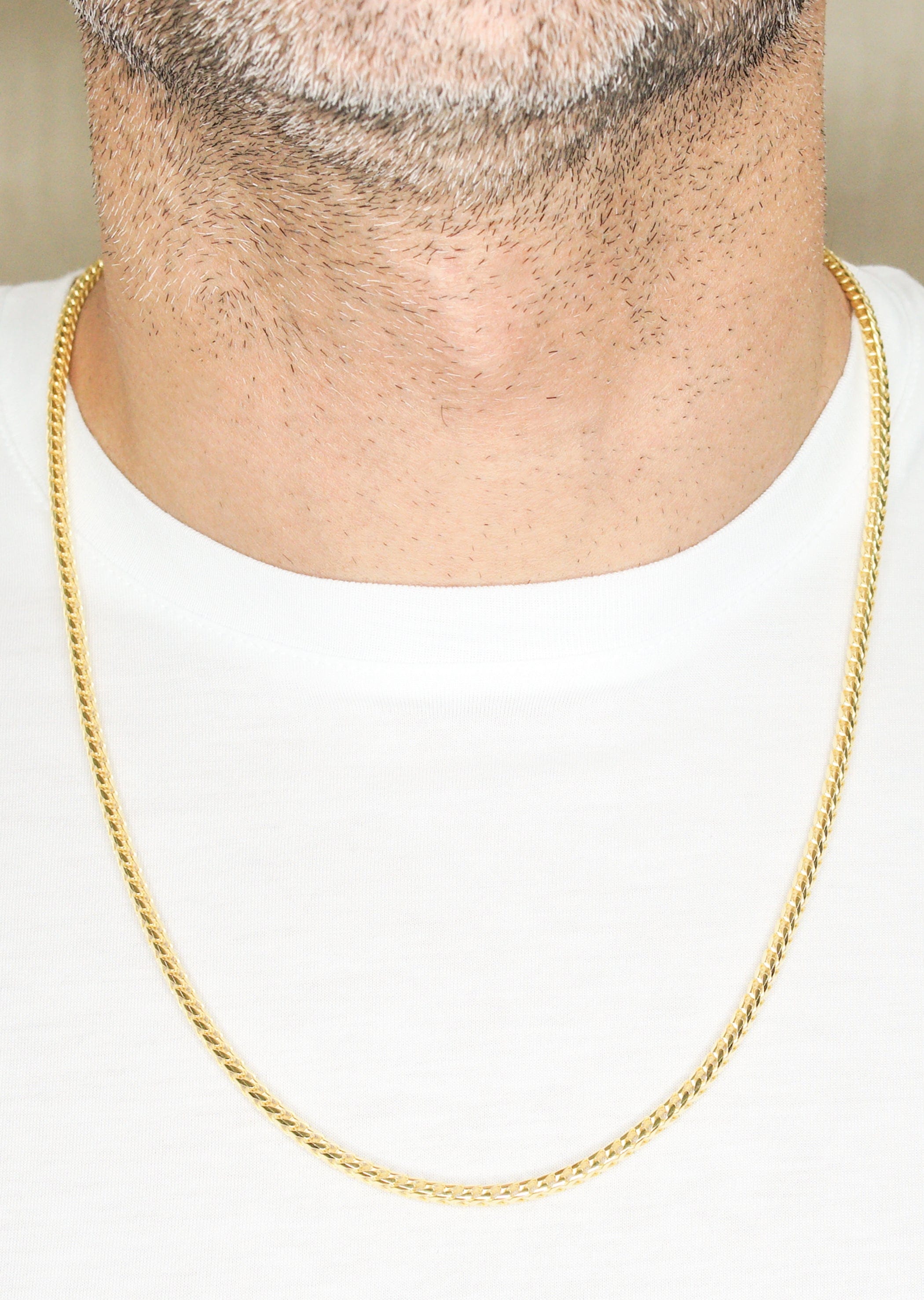 Manufacturer 43 Silver Chain - Mens Gold Chain / Franco Chain / 3.5 mm