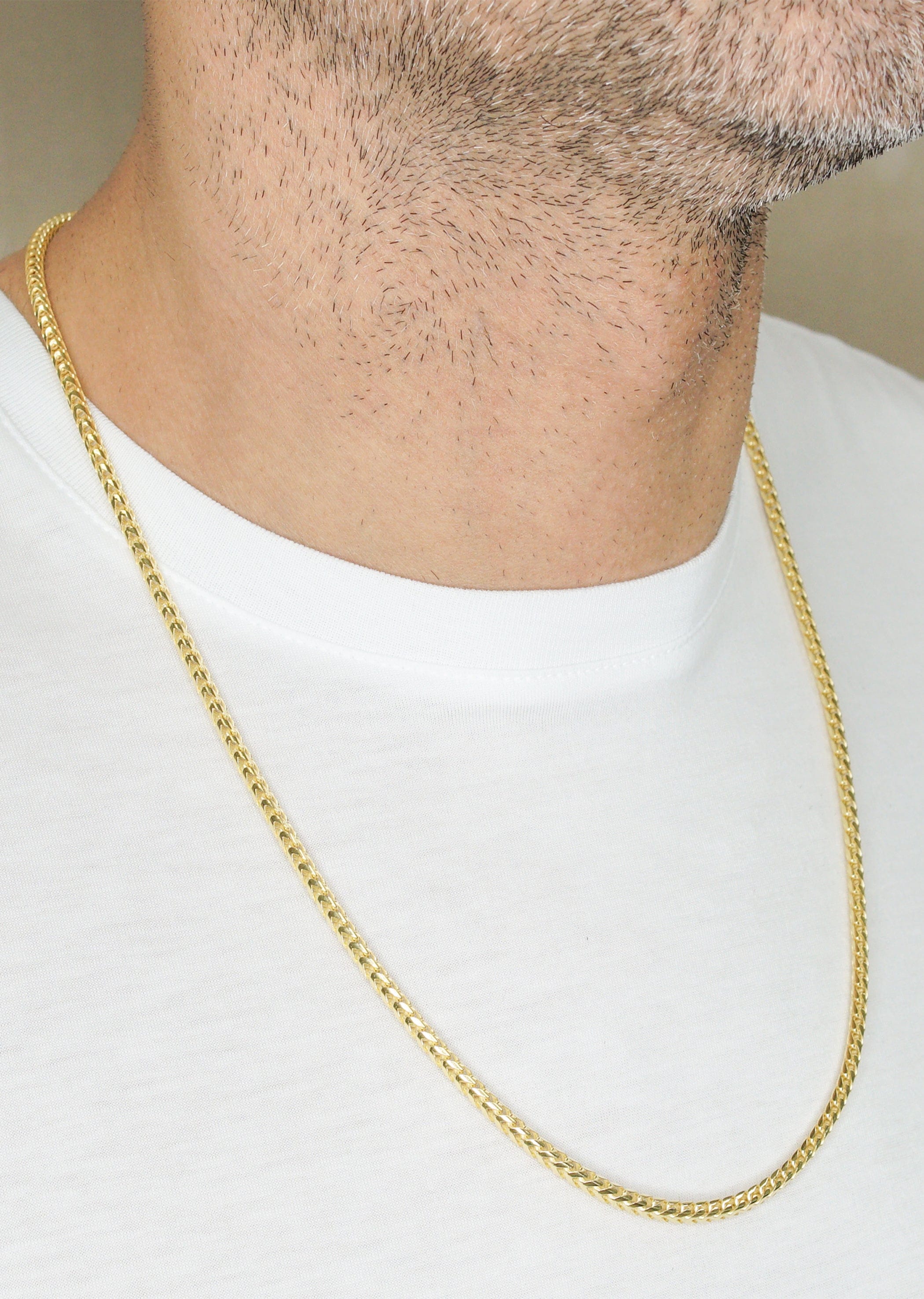 Manufacturer 43 Silver Chain - Mens Gold Chain / Franco Chain / 3.5 mm