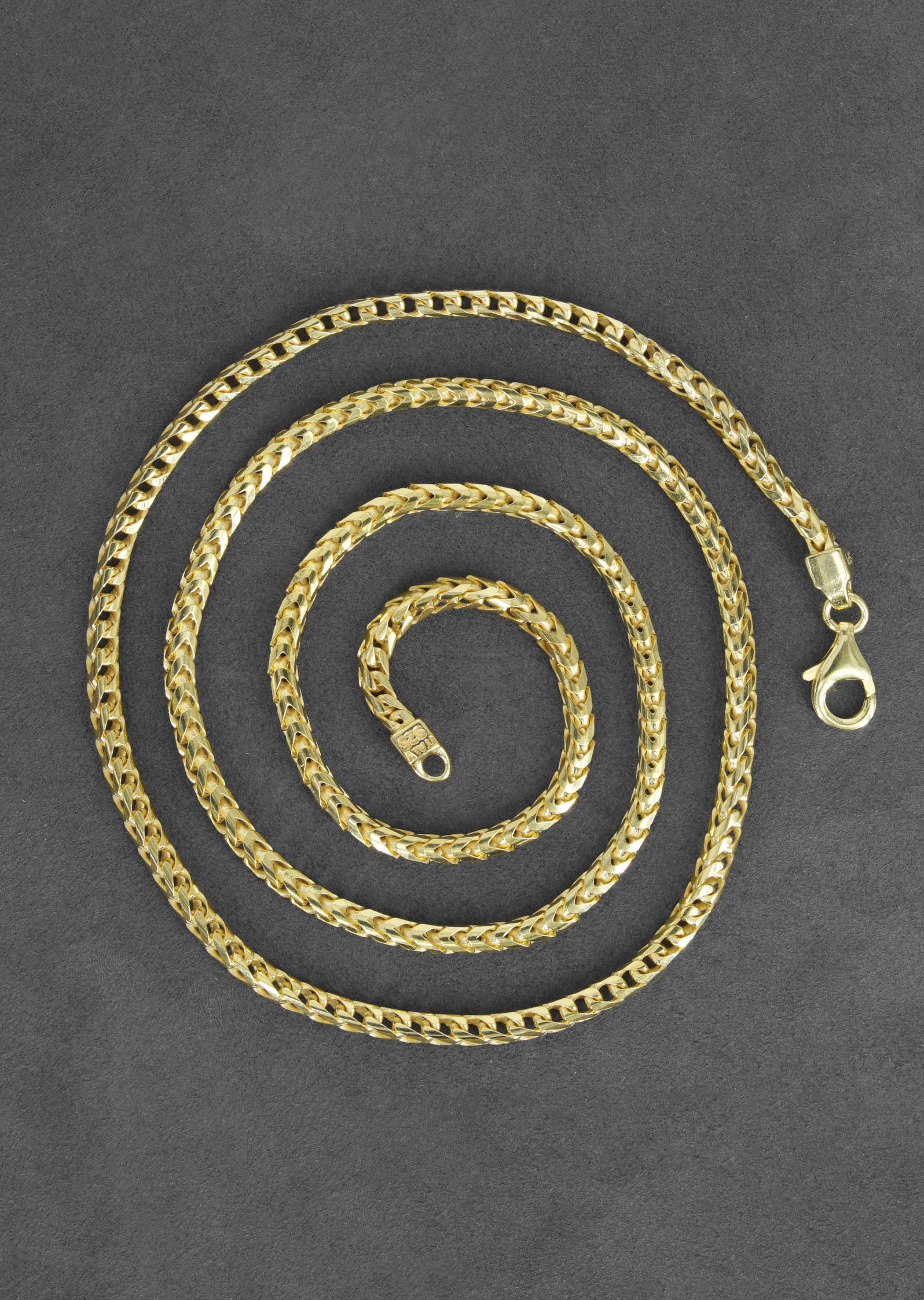 Manufacturer 43 Silver Chain - Mens Gold Chain / Franco Chain / 3.5 mm