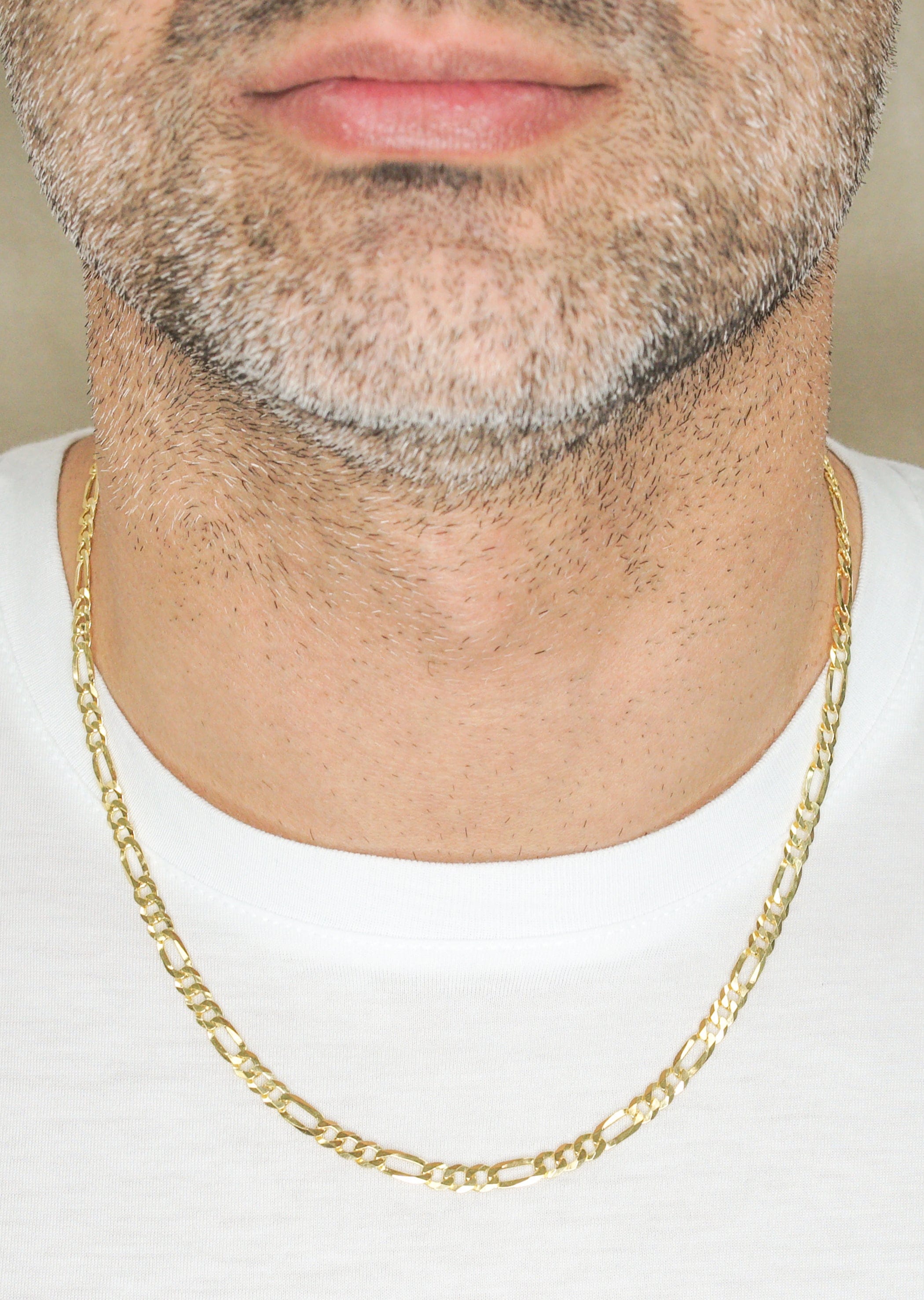 Manufacturer 43 Silver Chain - Mens Gold Chain / Figaro Chain / 5 mm