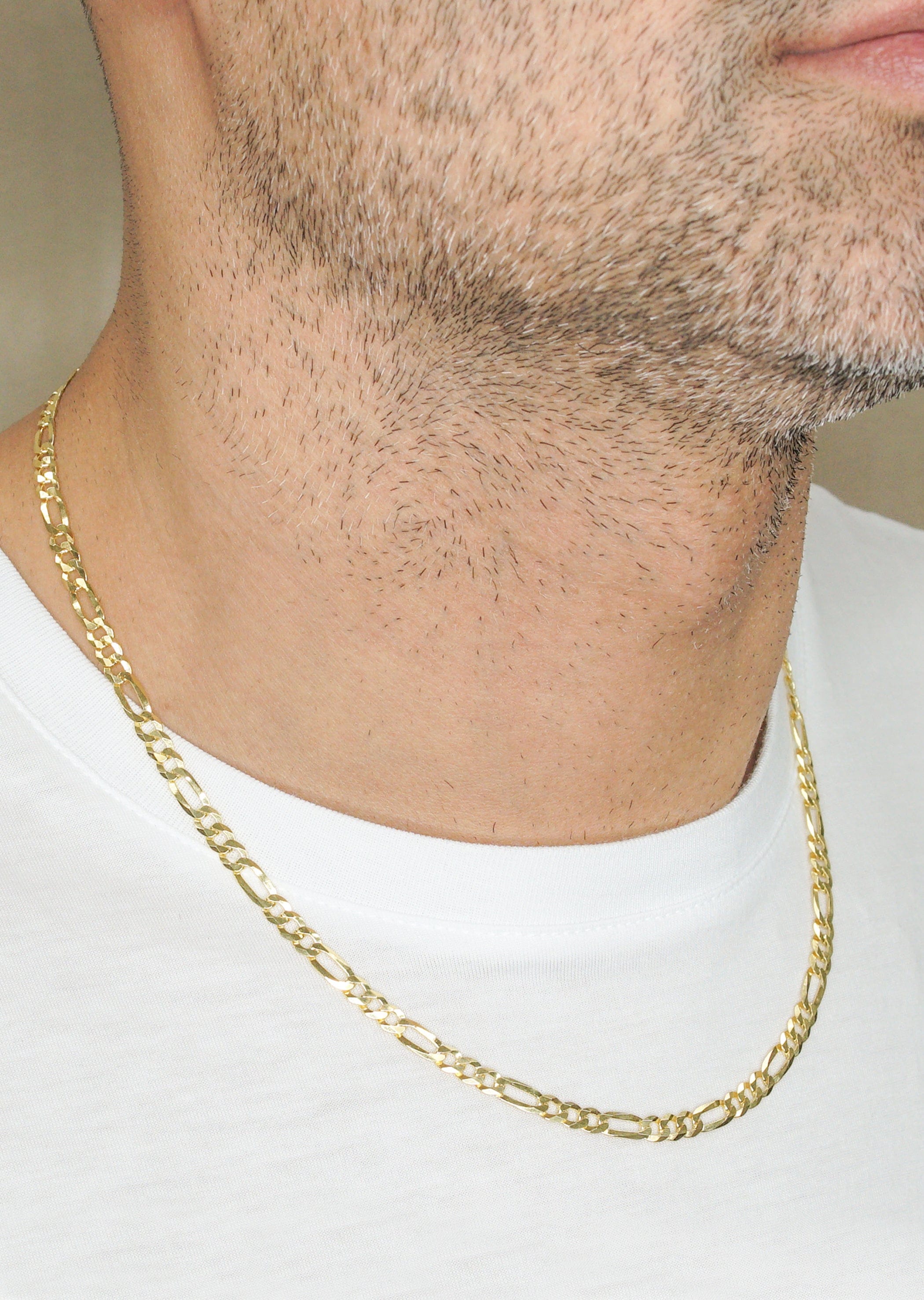 Manufacturer 43 Silver Chain - Mens Gold Chain / Figaro Chain / 5 mm
