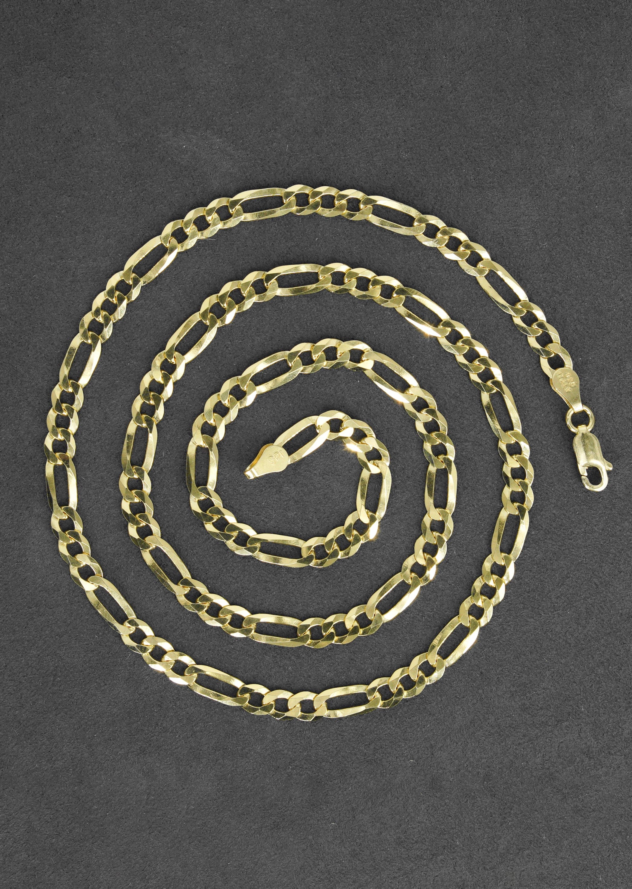Manufacturer 43 Silver Chain - Mens Gold Chain / Figaro Chain / 5 mm
